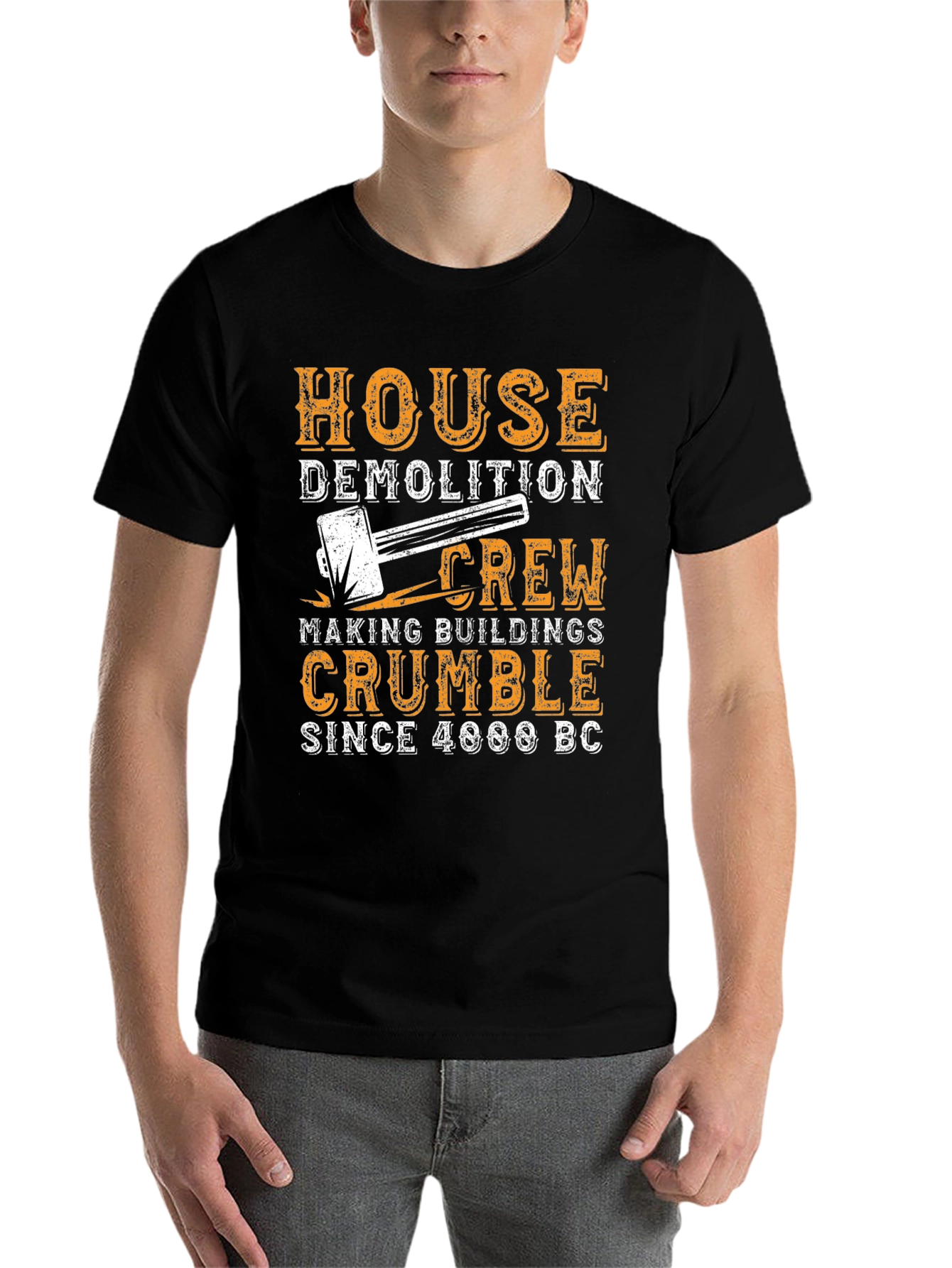 Black House Demolition Crew T-Shirt - Funny Construction Tee view 7