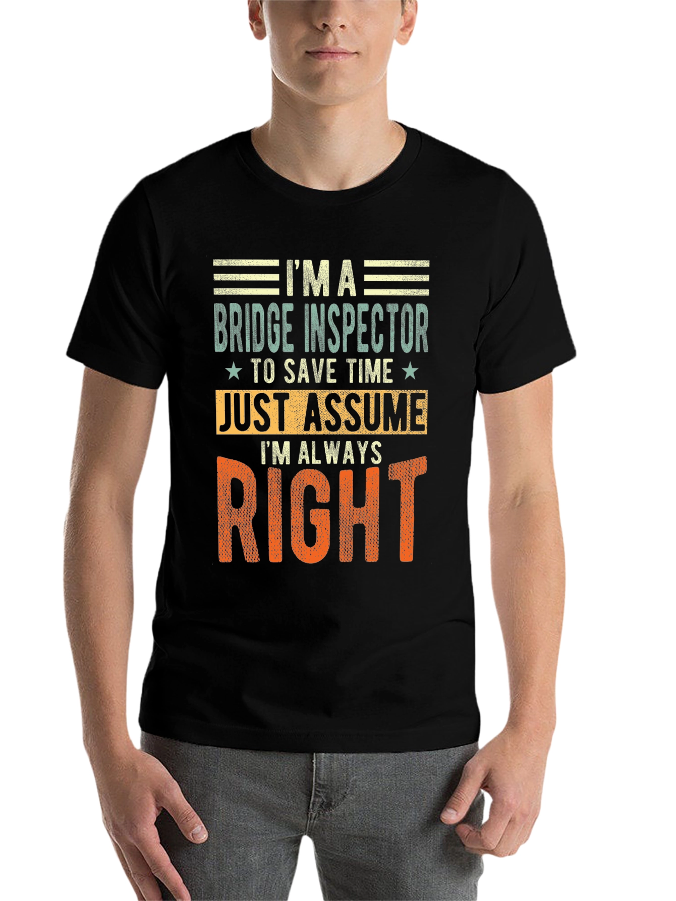 Black Bridge Inspector Always Right Graphic Tee view 7