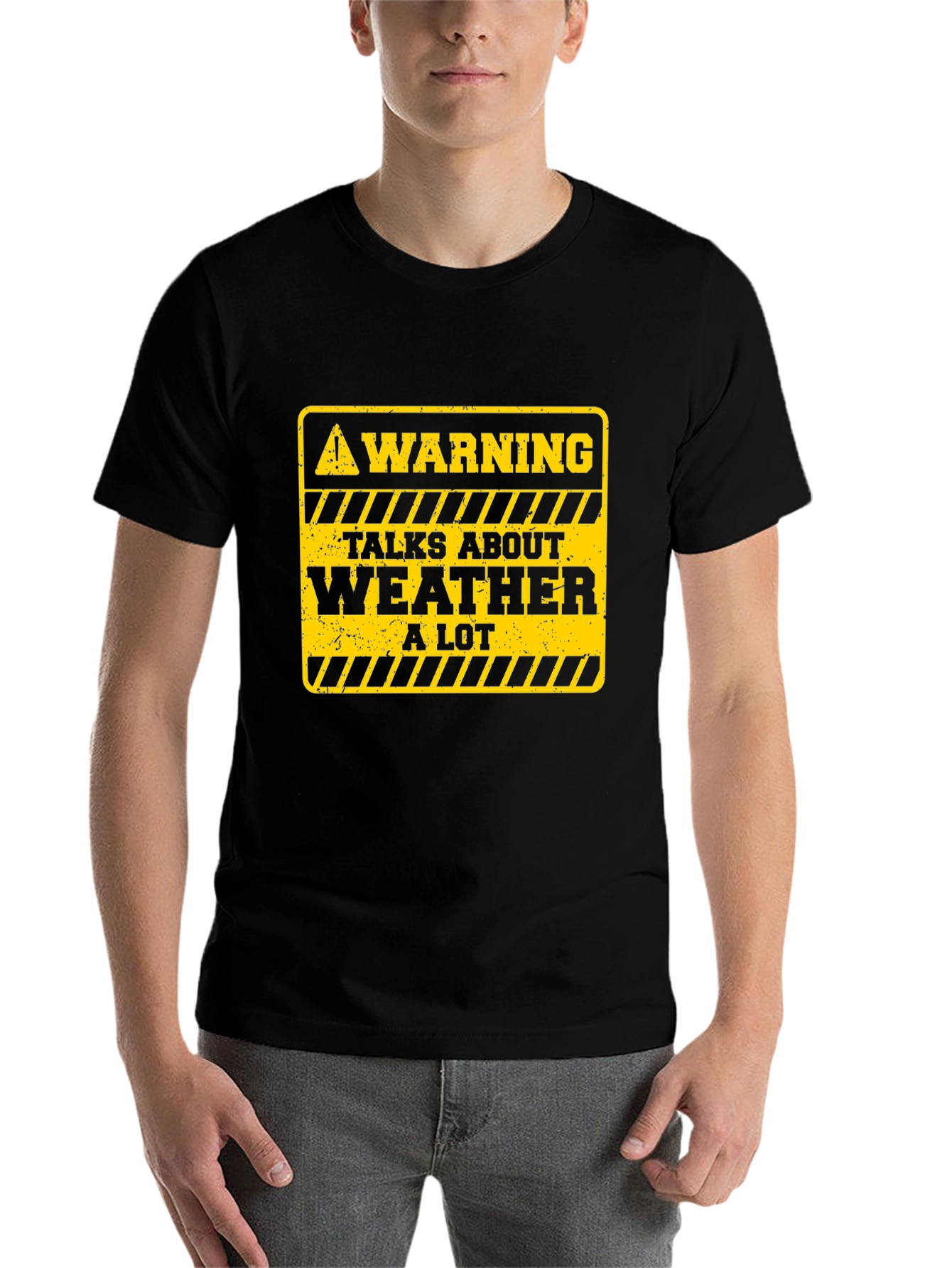 Black Warning: Talks About Weather T-Shirt view 7
