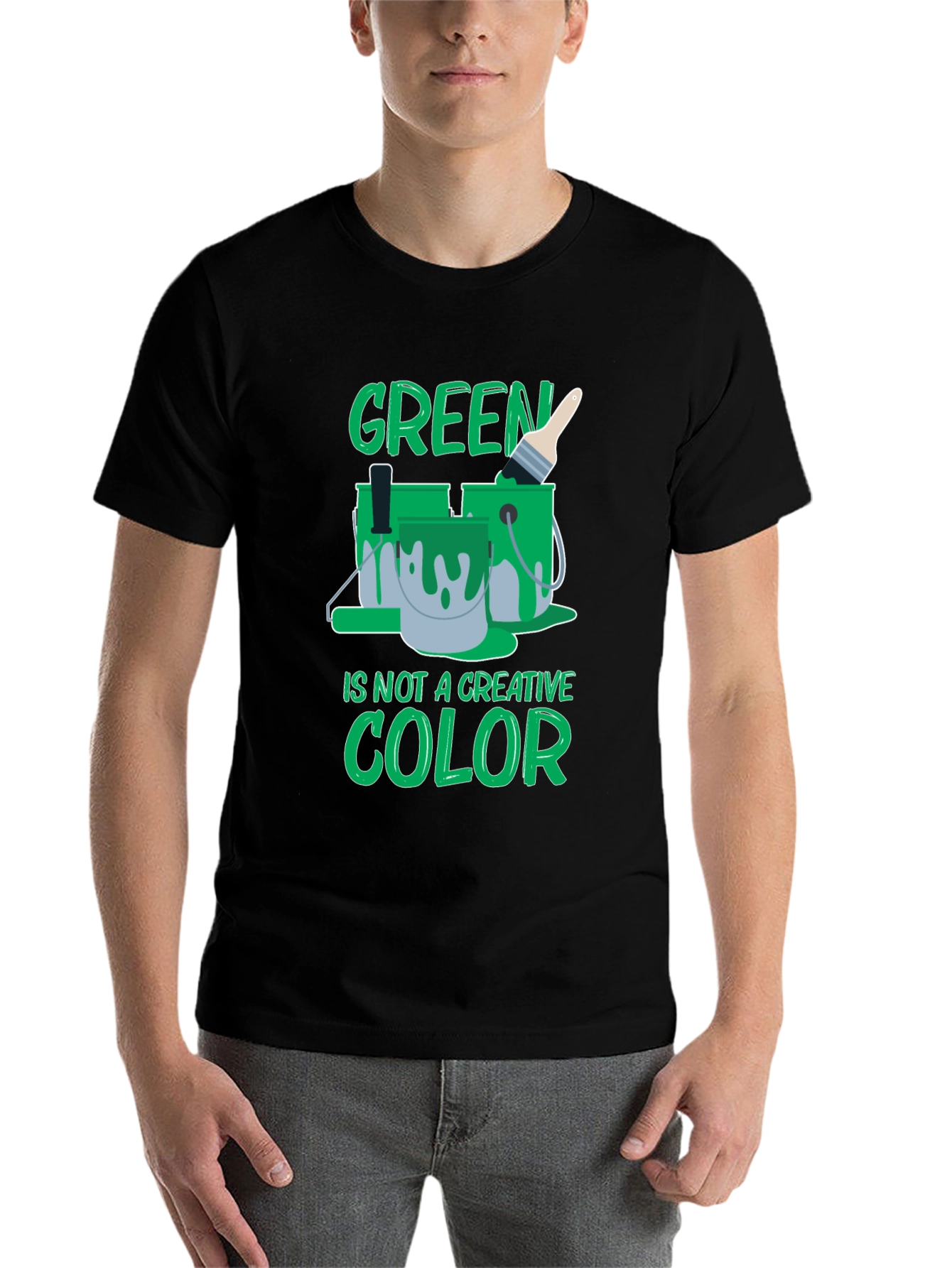 Black Green Is Not a Creative Color Graphic Tee view 7
