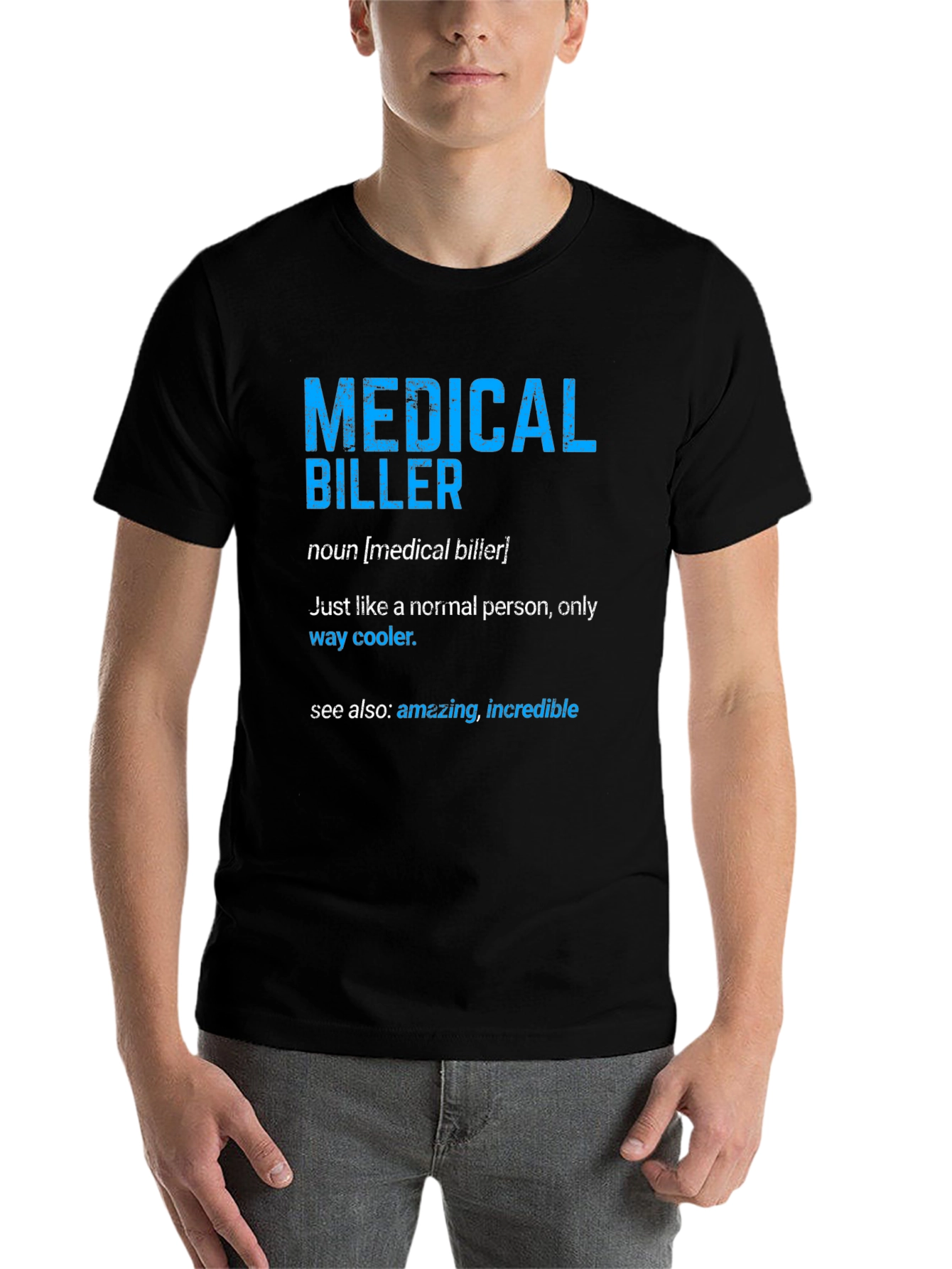 Black Medical Biller Definition T-Shirt view 7