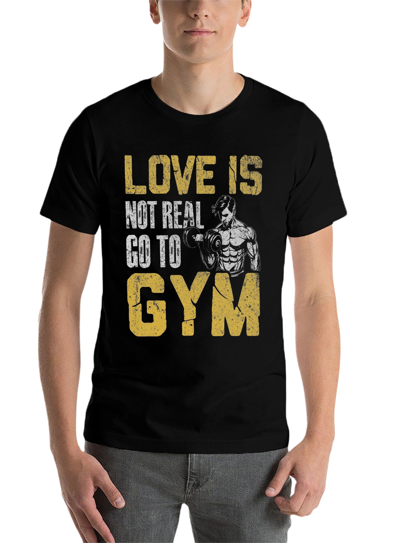 Black Love is Not Real Gym T-Shirt view 7