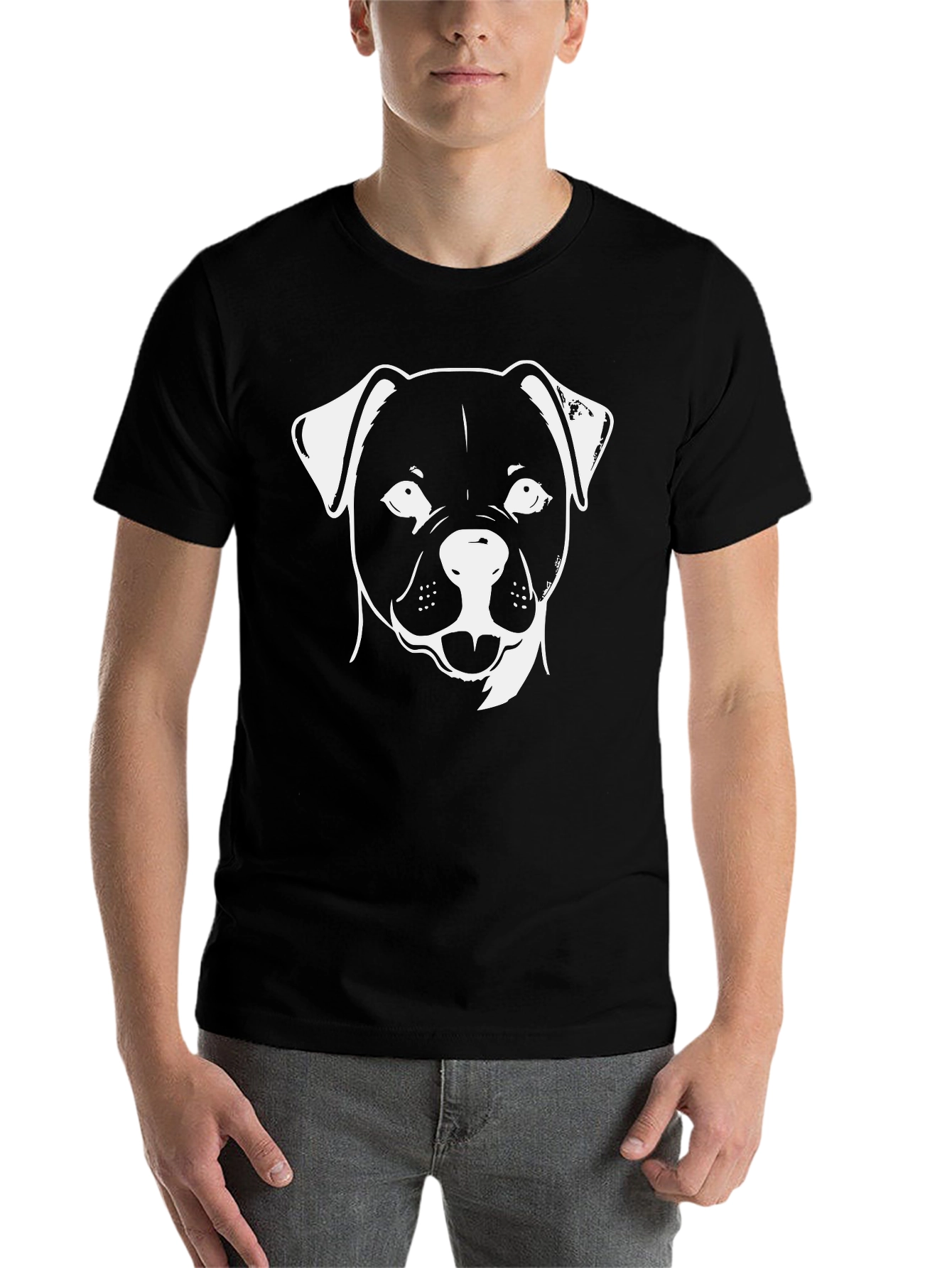 Black Dog Breed T-Shirt: Classic Black Cotton Tee view 7