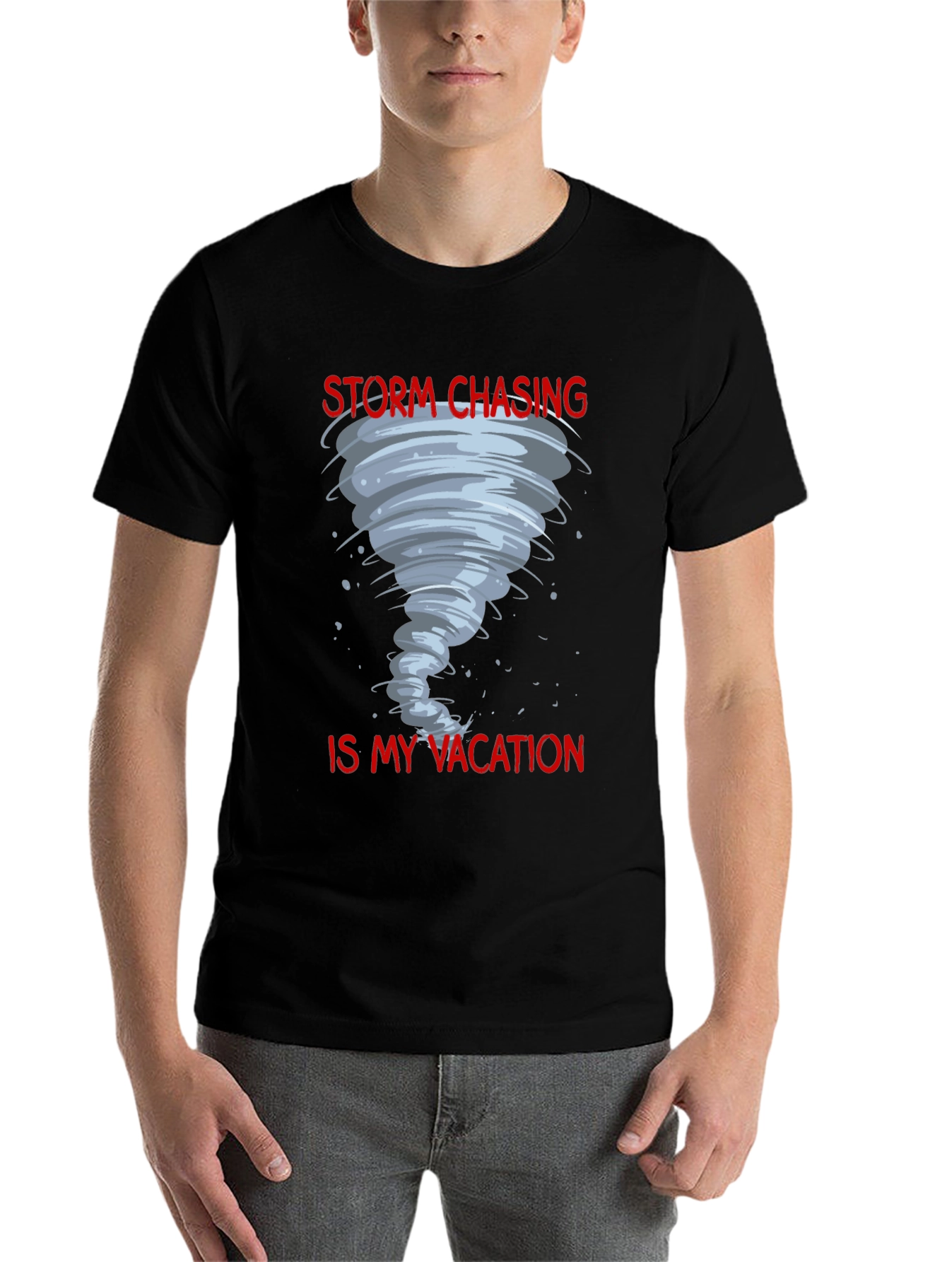 Black Storm Chasing Vacation Tee view 7