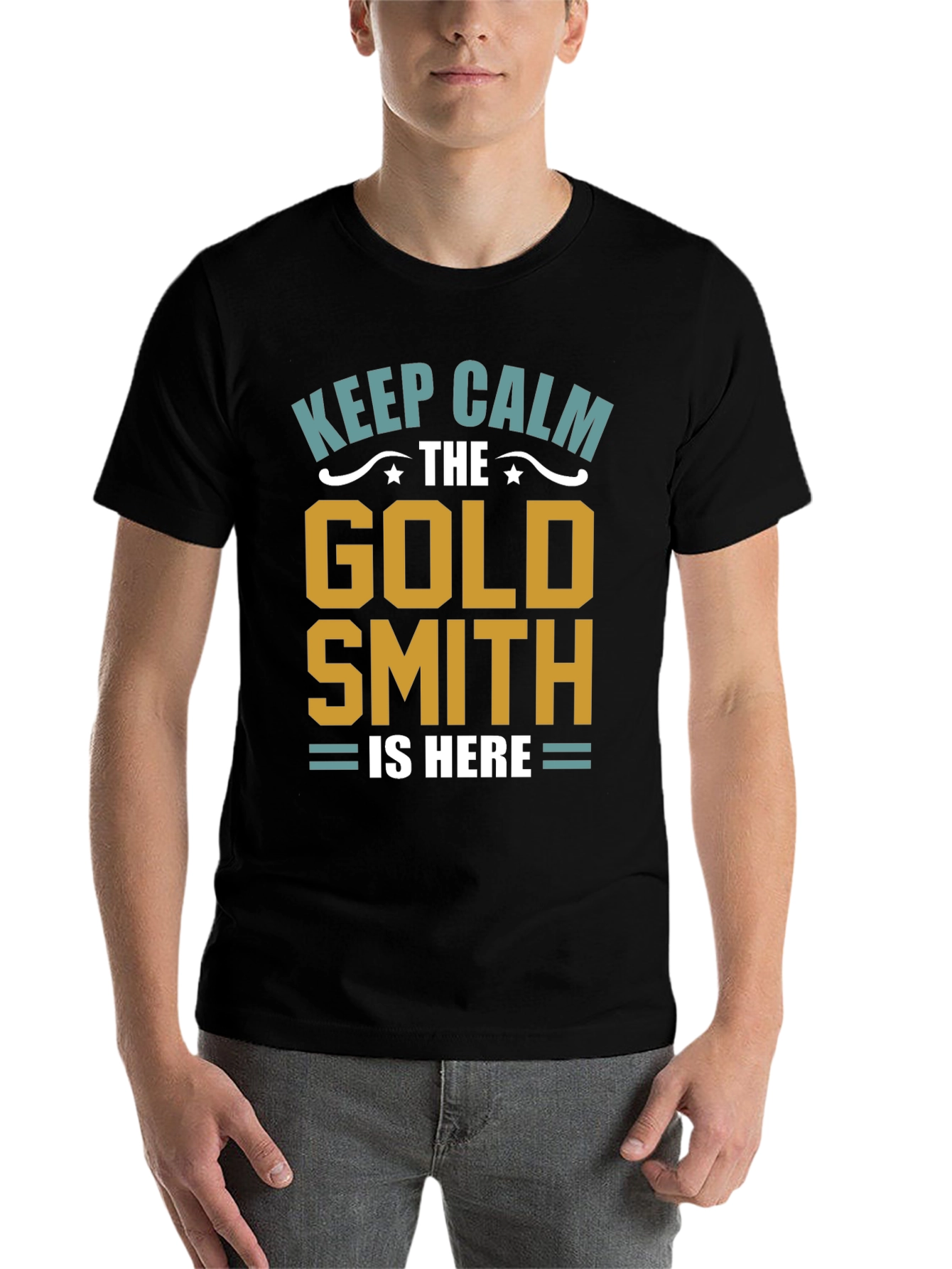 Black Keep Calm Goldsmith T-Shirt - Artisan Gift view 7