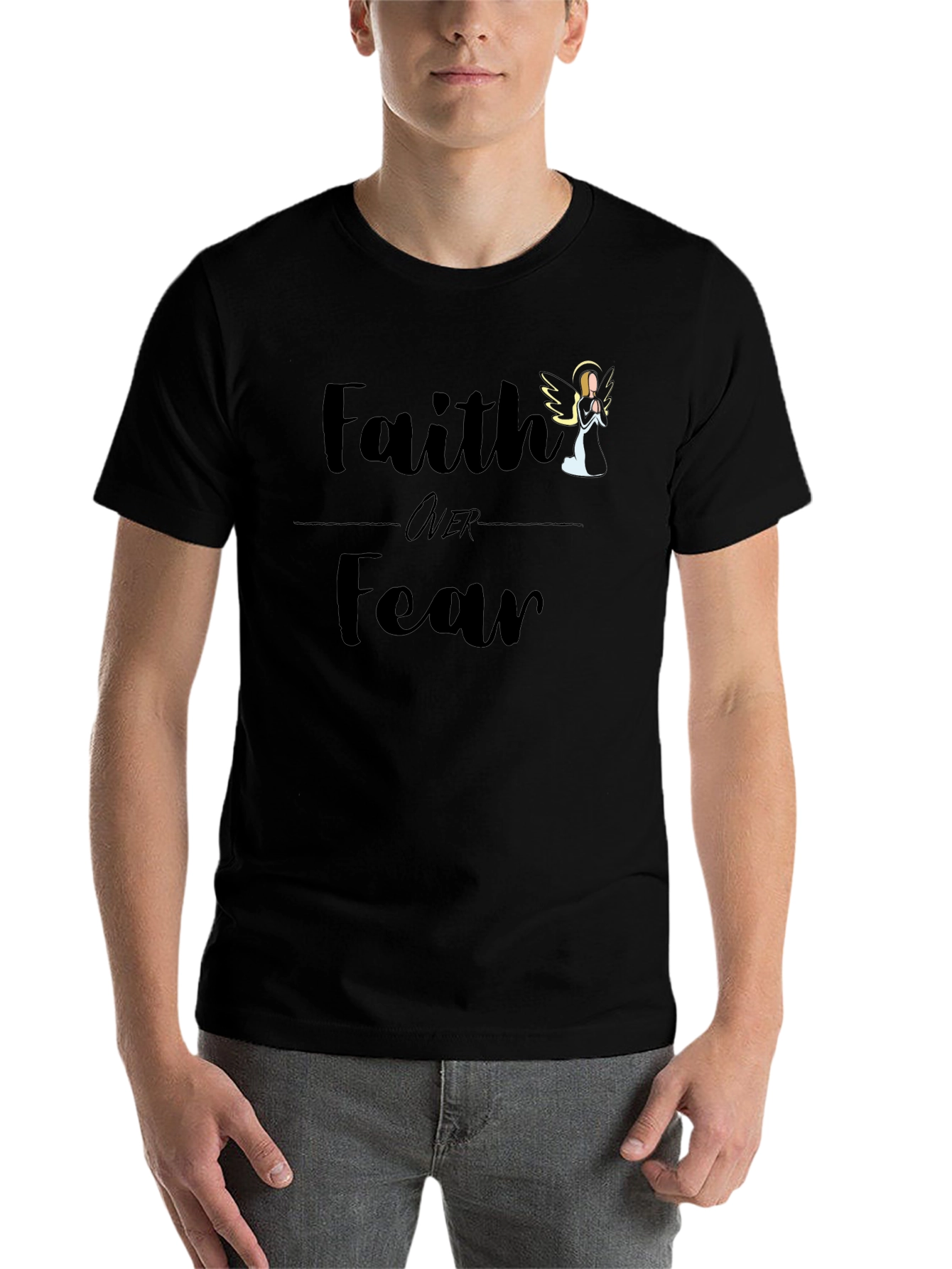 Black Faith Over Fear Graphic Tee view 7