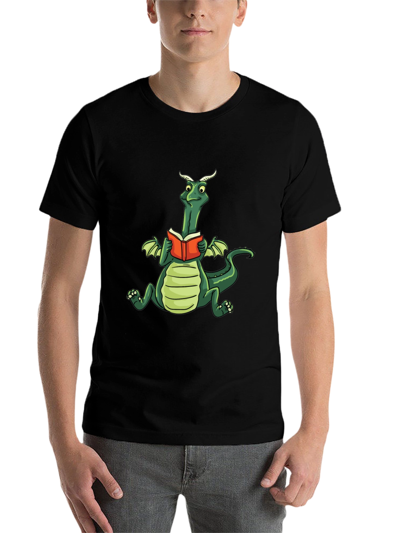 Black Dragon Reading Book Graphic Tee view 7