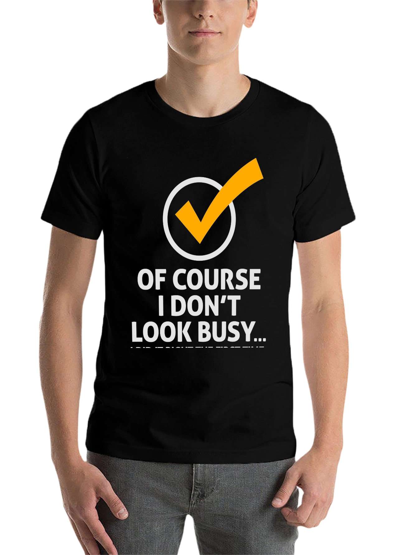Black Funny 'Of Course I Don't Look Busy' Graphic Tee view 7