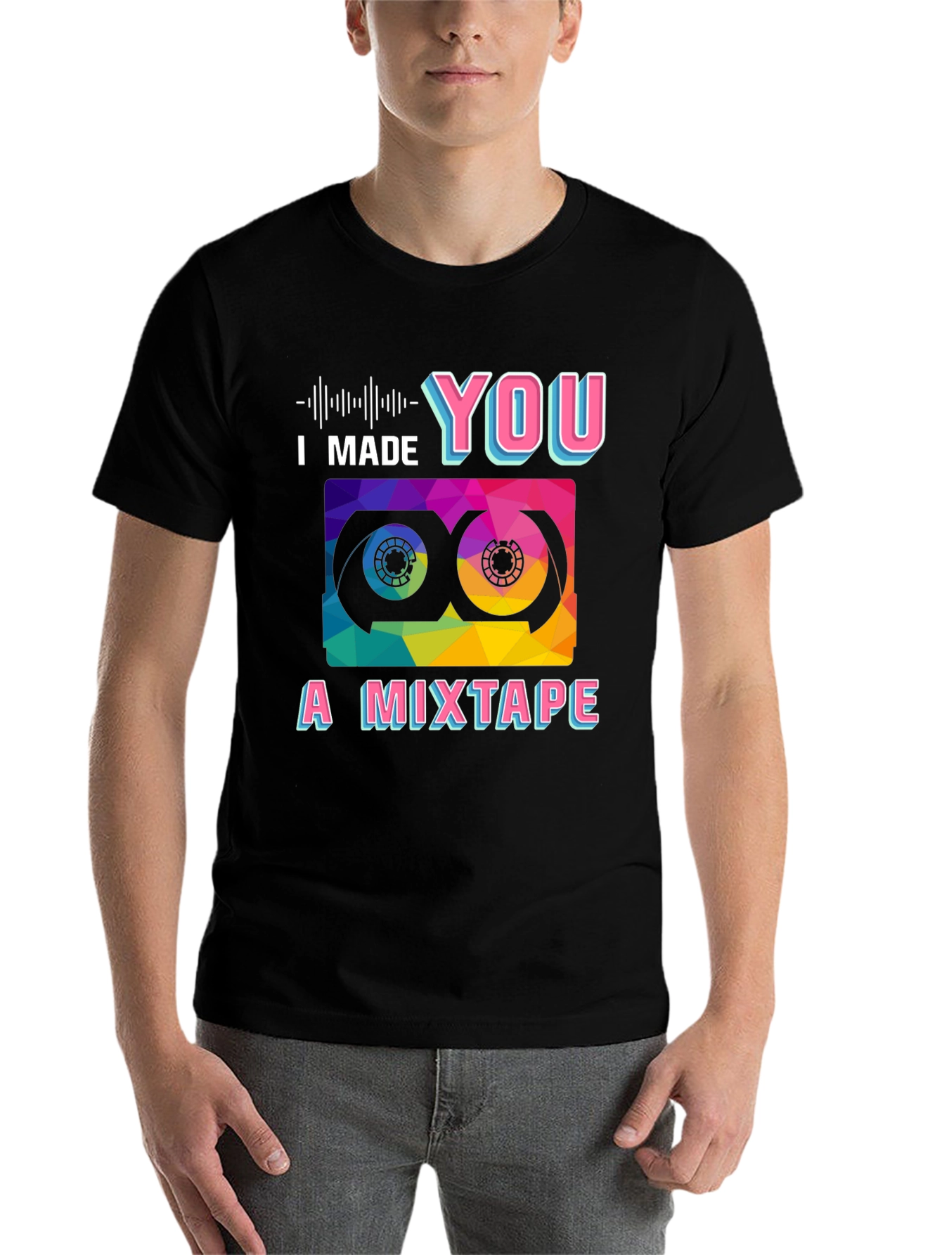 Black I Made You a Mixtape Graphic T-Shirt view 7