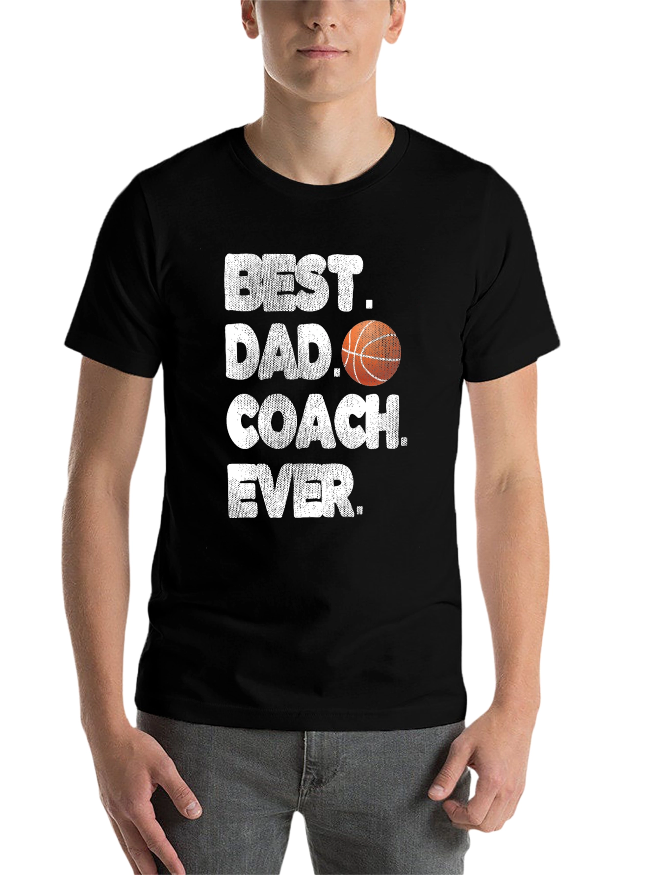 Black Best Dad Coach Ever T-Shirt view 7