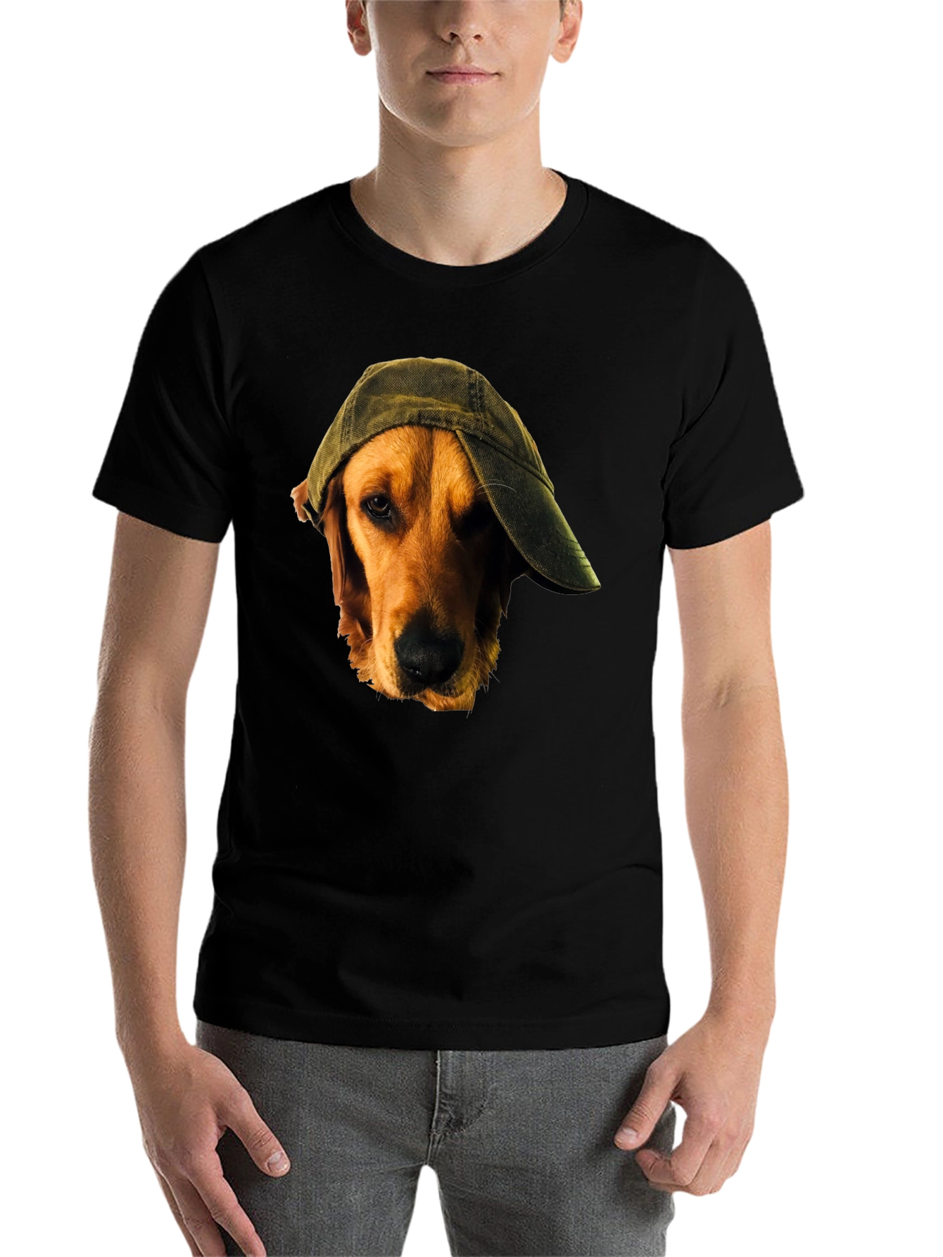 Black Dog in Hat Black T-Shirt view 7