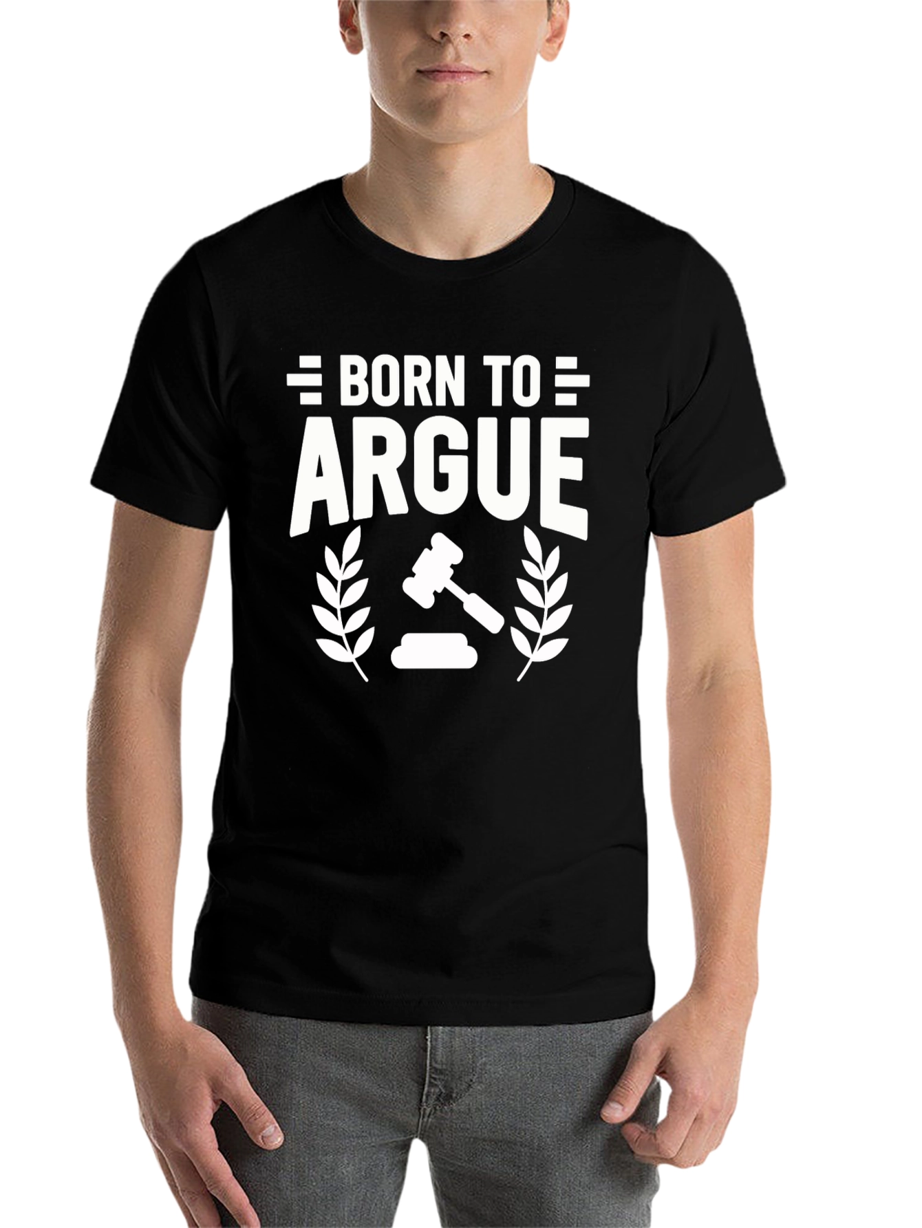 Black Born to Argue T-Shirt - Funny Lawyer Tee view 7