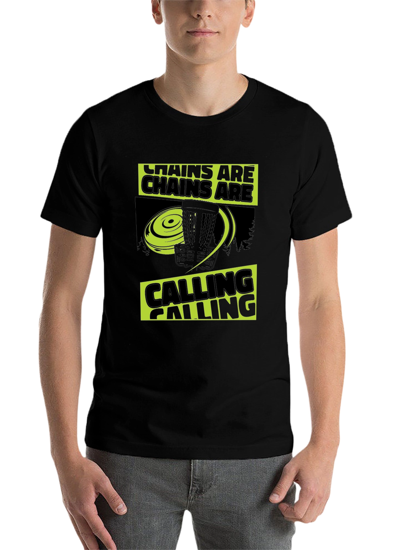Black Chains Are Calling Disc Golf T-Shirt view 7