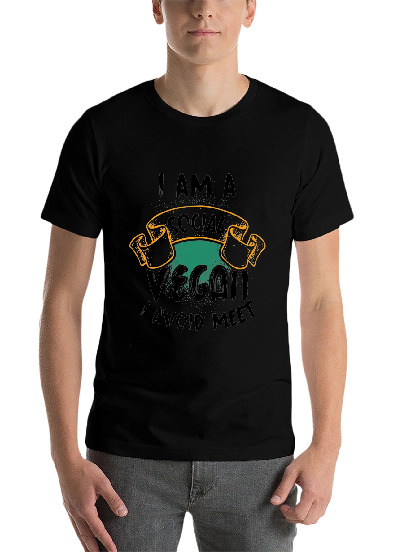 Black Social Vegan T-Shirt view 7