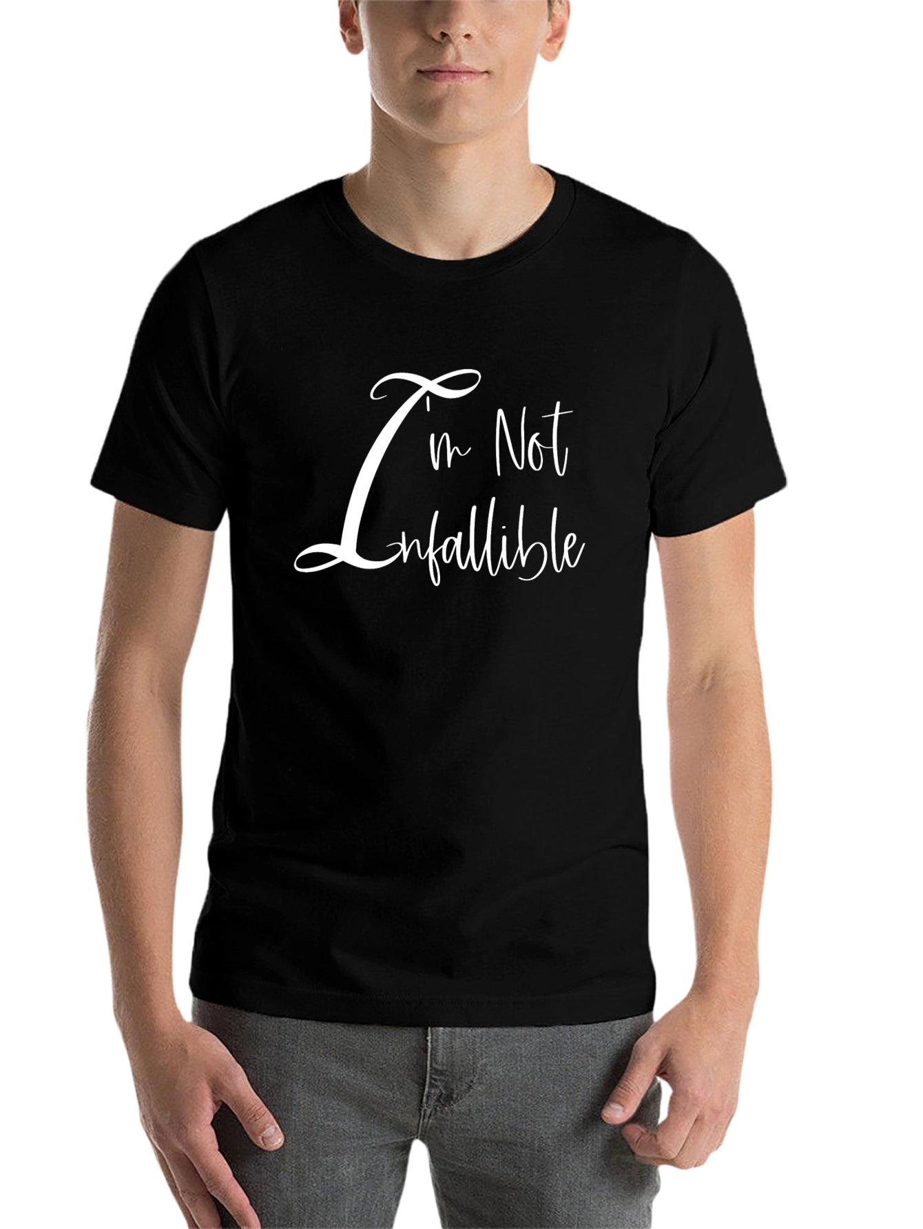 Black I'm Not Infallible Graphic Tee - Black view 7