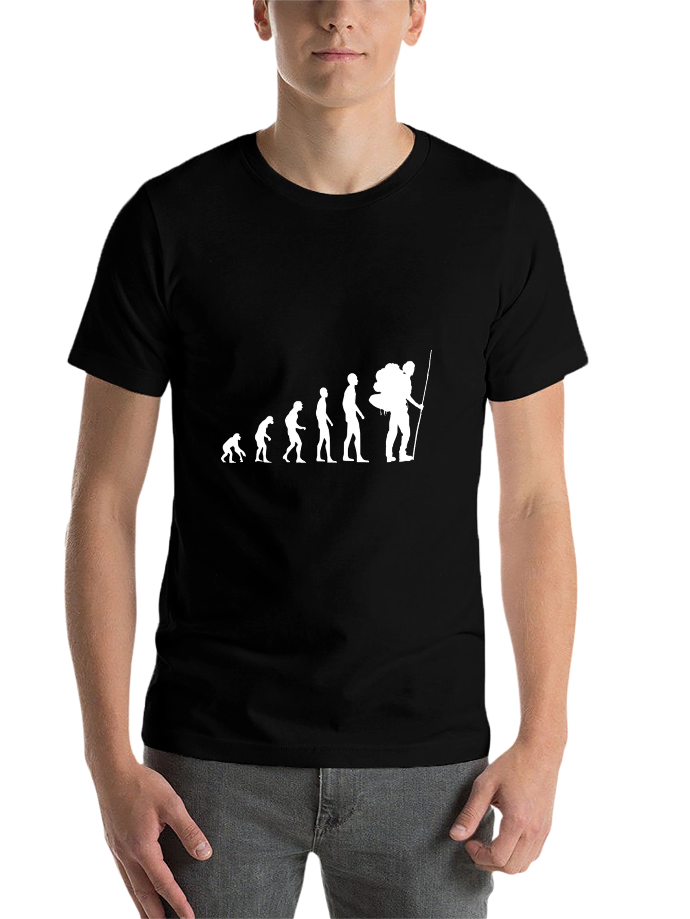 Black Evolution Hiker Graphic Tee - Black Cotton Shirt view 7