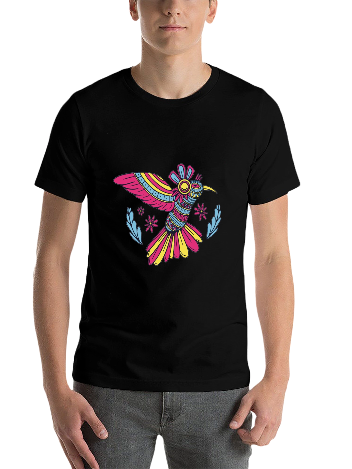 Black Hummingbird Graphic T-Shirt - Vibrant & Stylish! view 7
