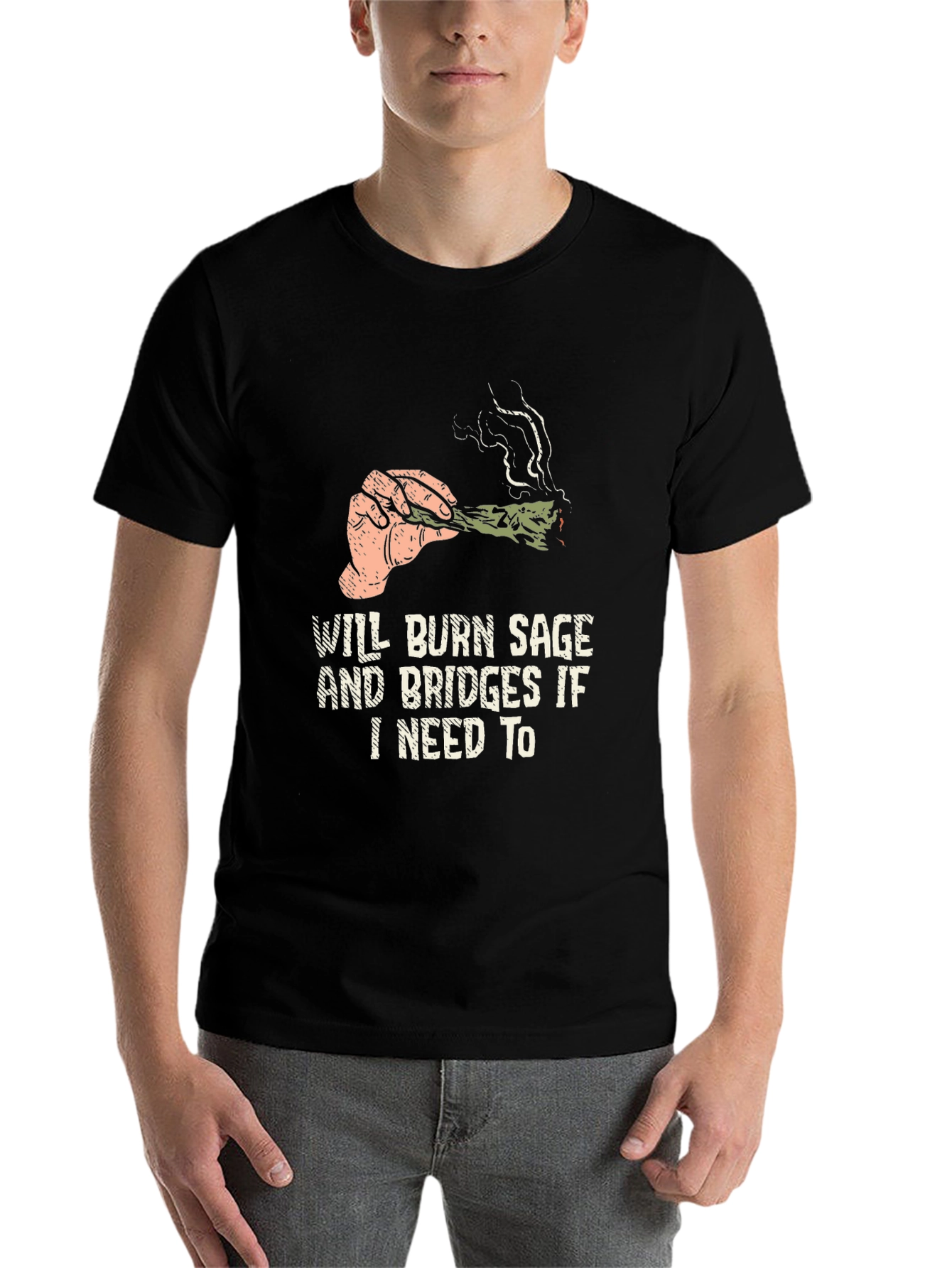 Black Burn Sage Graphic Tee - Humor T-Shirt view 7