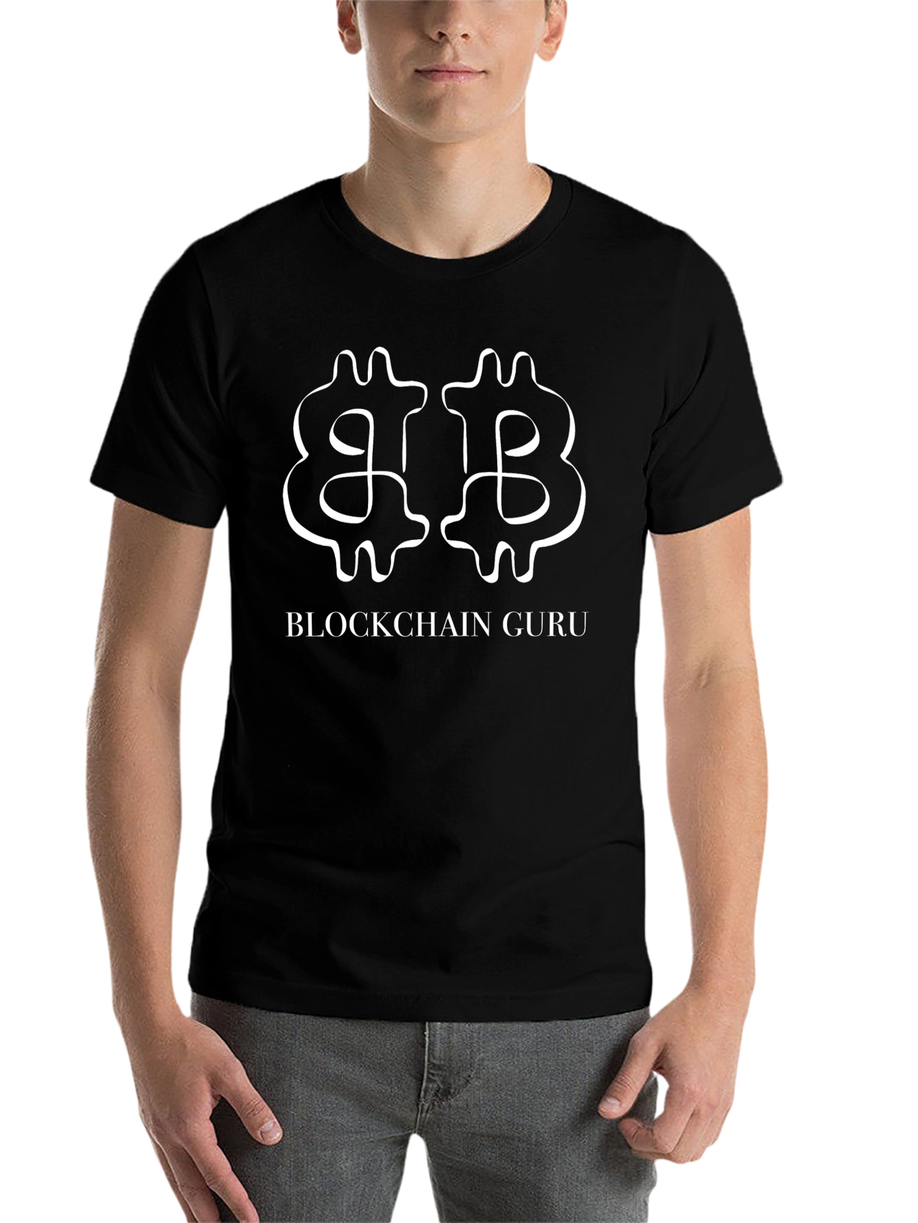 Black Blockchain Guru Graphic Tee - Crypto Inspired Fashion view 7