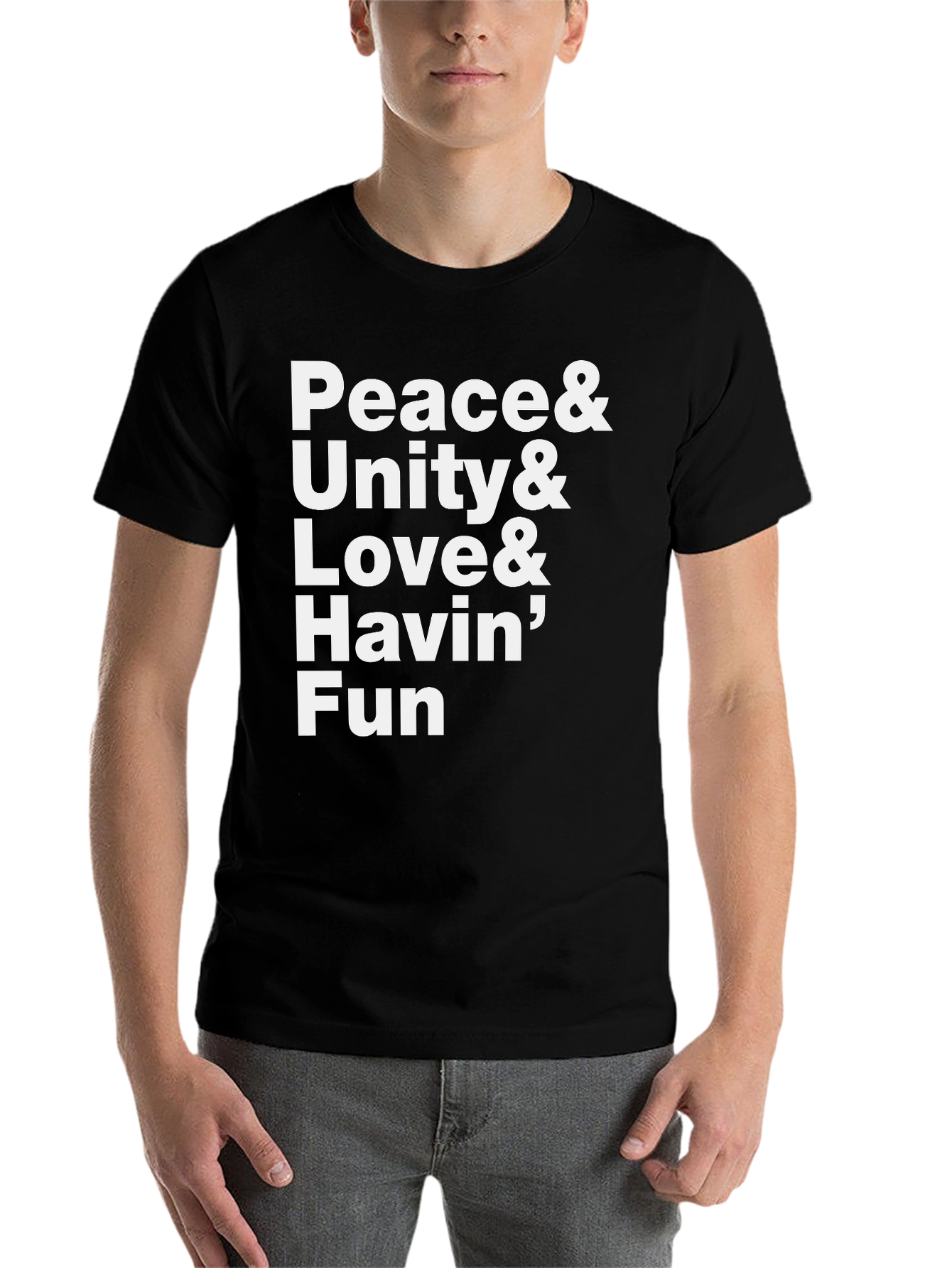 Black Peace, Unity, Love & Havin' Fun T-Shirt view 7