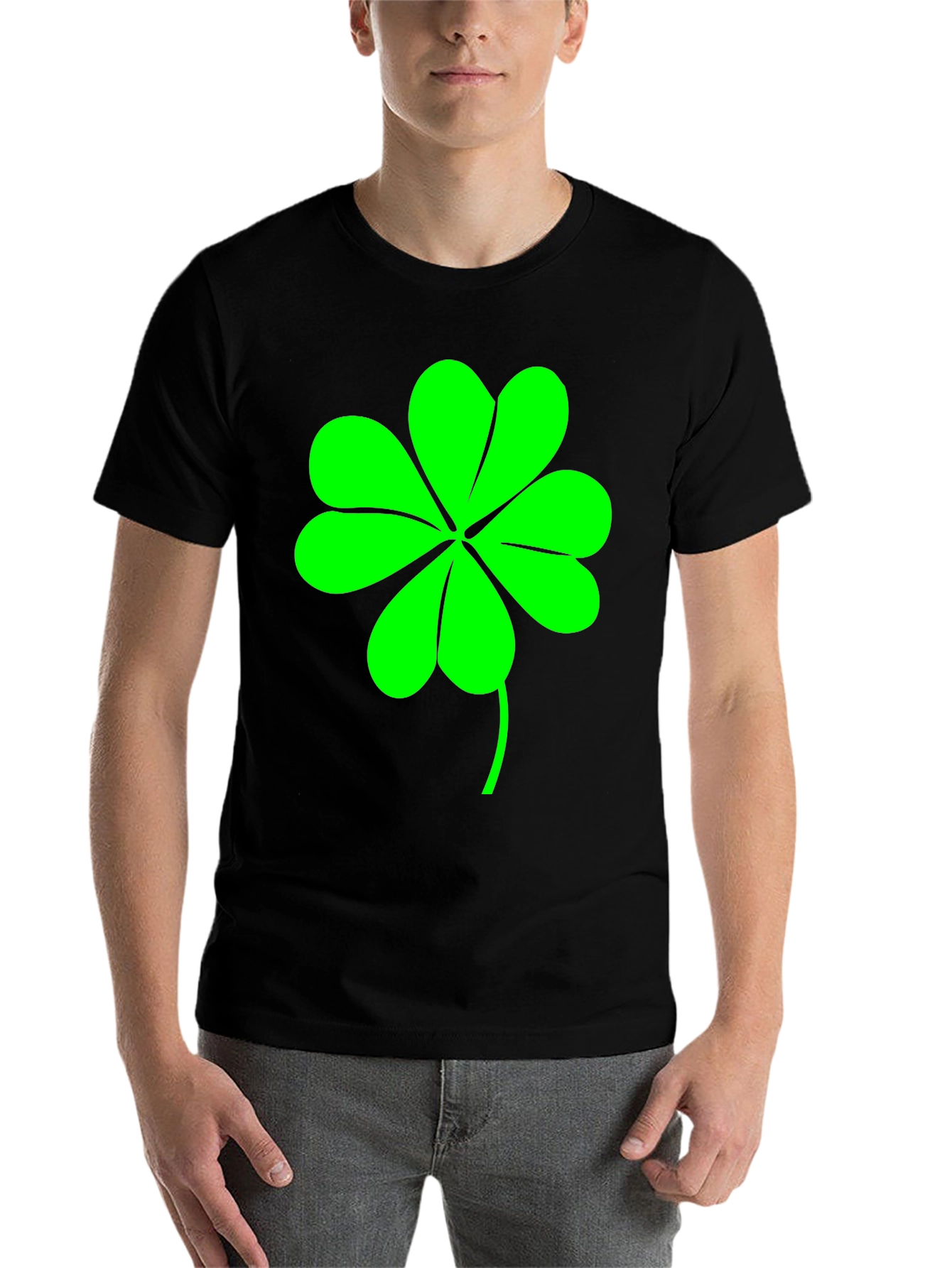Lucky Clover Graphic Tee - Men's Black T-Shirt - 7