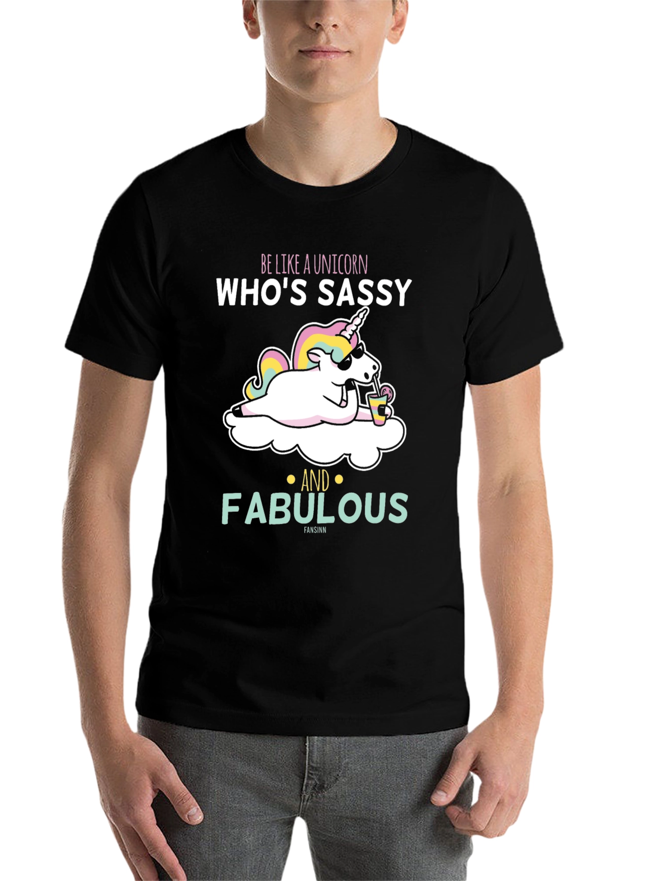 Black Sassy Unicorn T-Shirt view 7
