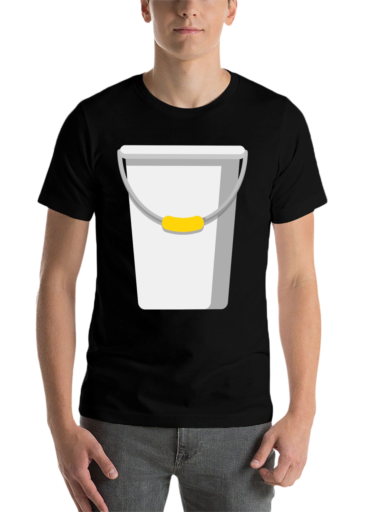 Black Novelty Bucket Graphic Tee - Quirky Casual Wear view 7