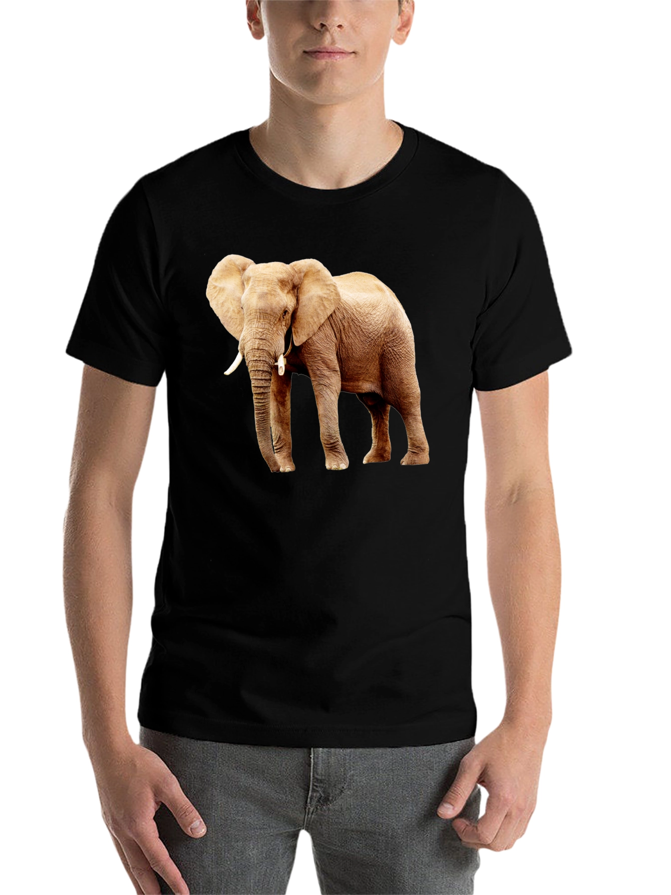 Black Elephant Graphic Print T-Shirt view 7