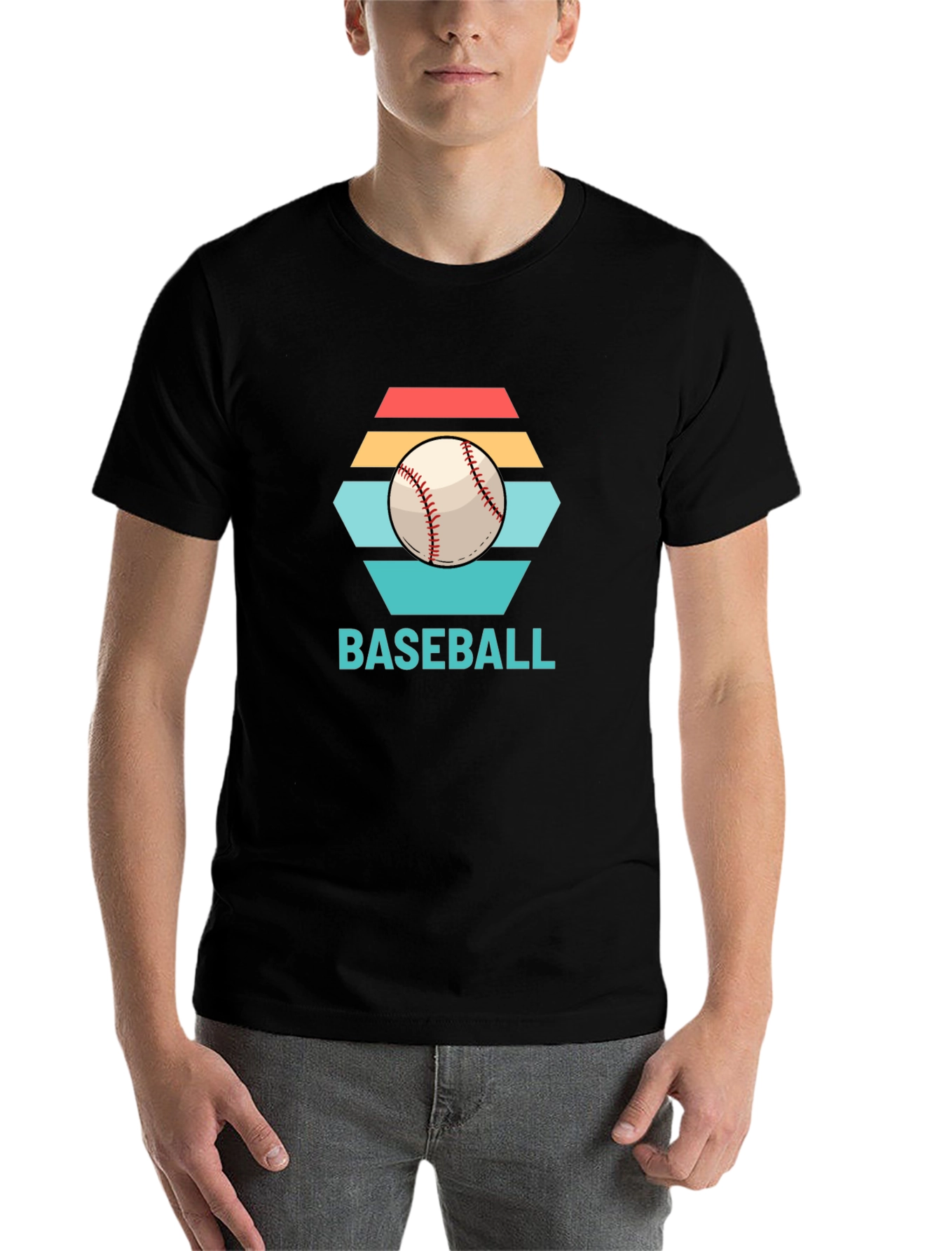 Black Baseball Graphic Tee - Retro Style view 7