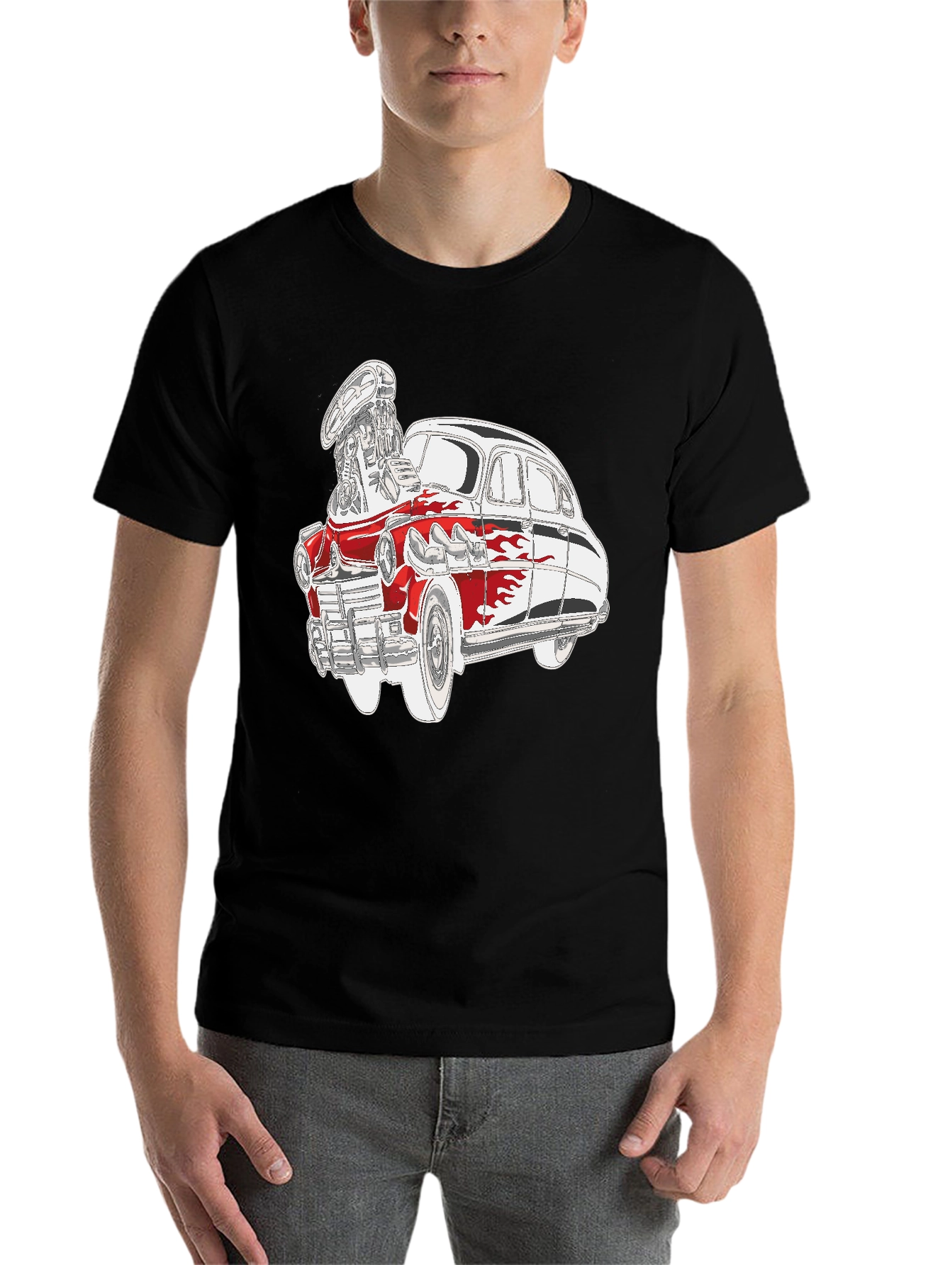 Black Vintage Car Graphic Tee view 7