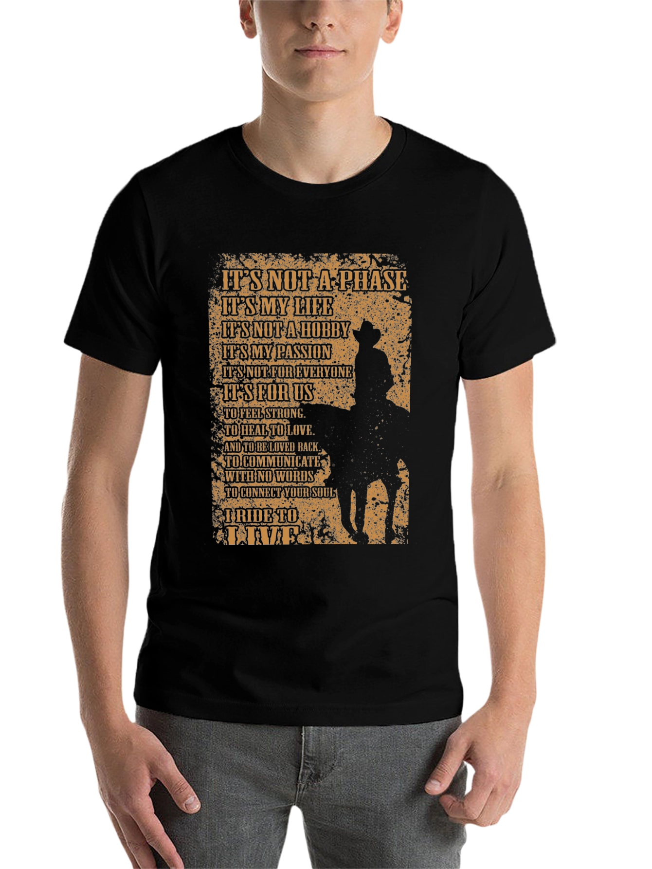 Black Cowboy Spirit Graphic T-Shirt - Ride to Live view 7