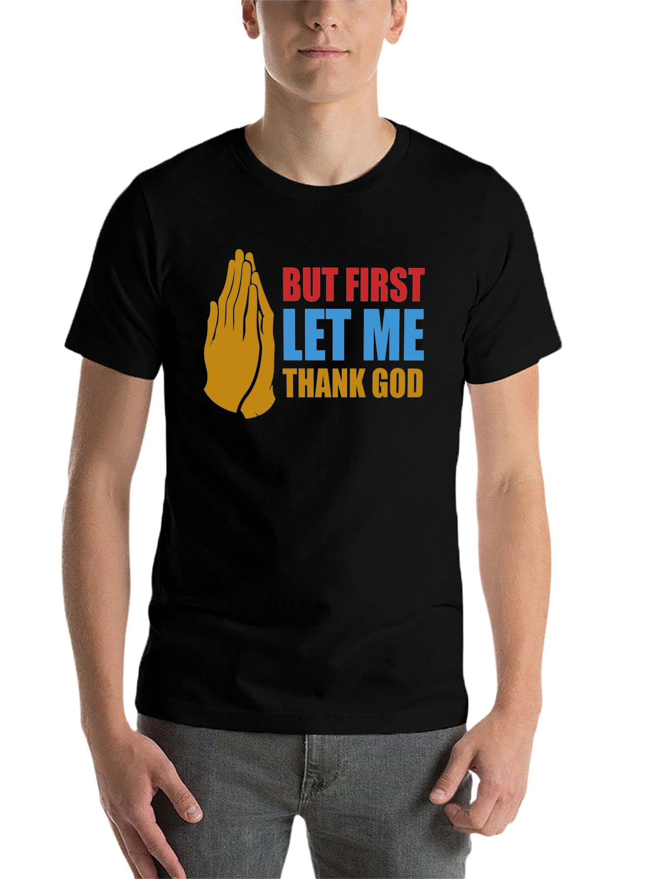Black But First Thank God Graphic Tee view 7