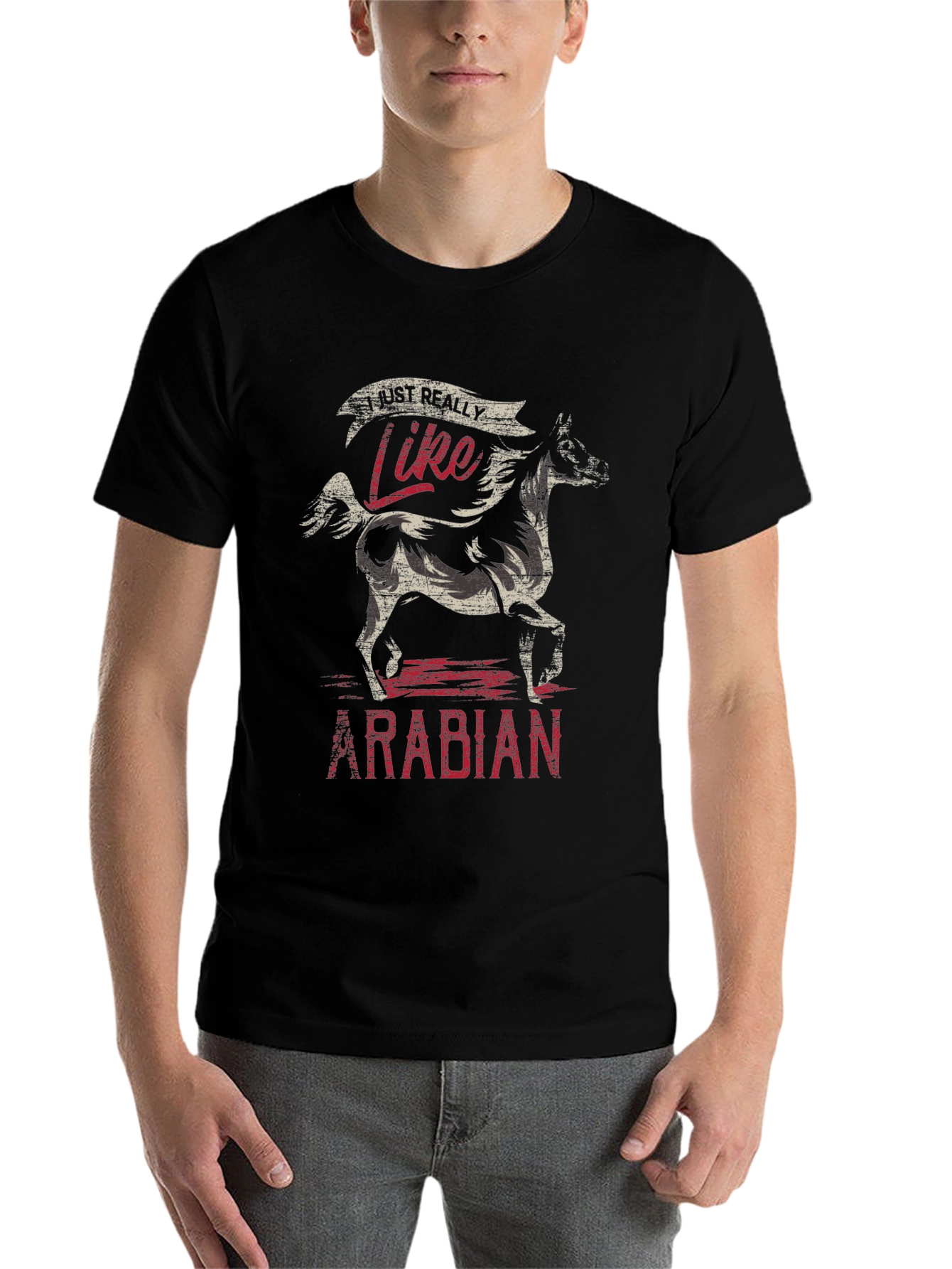 Black I Just Really Like Arabian Horses T-Shirt view 7