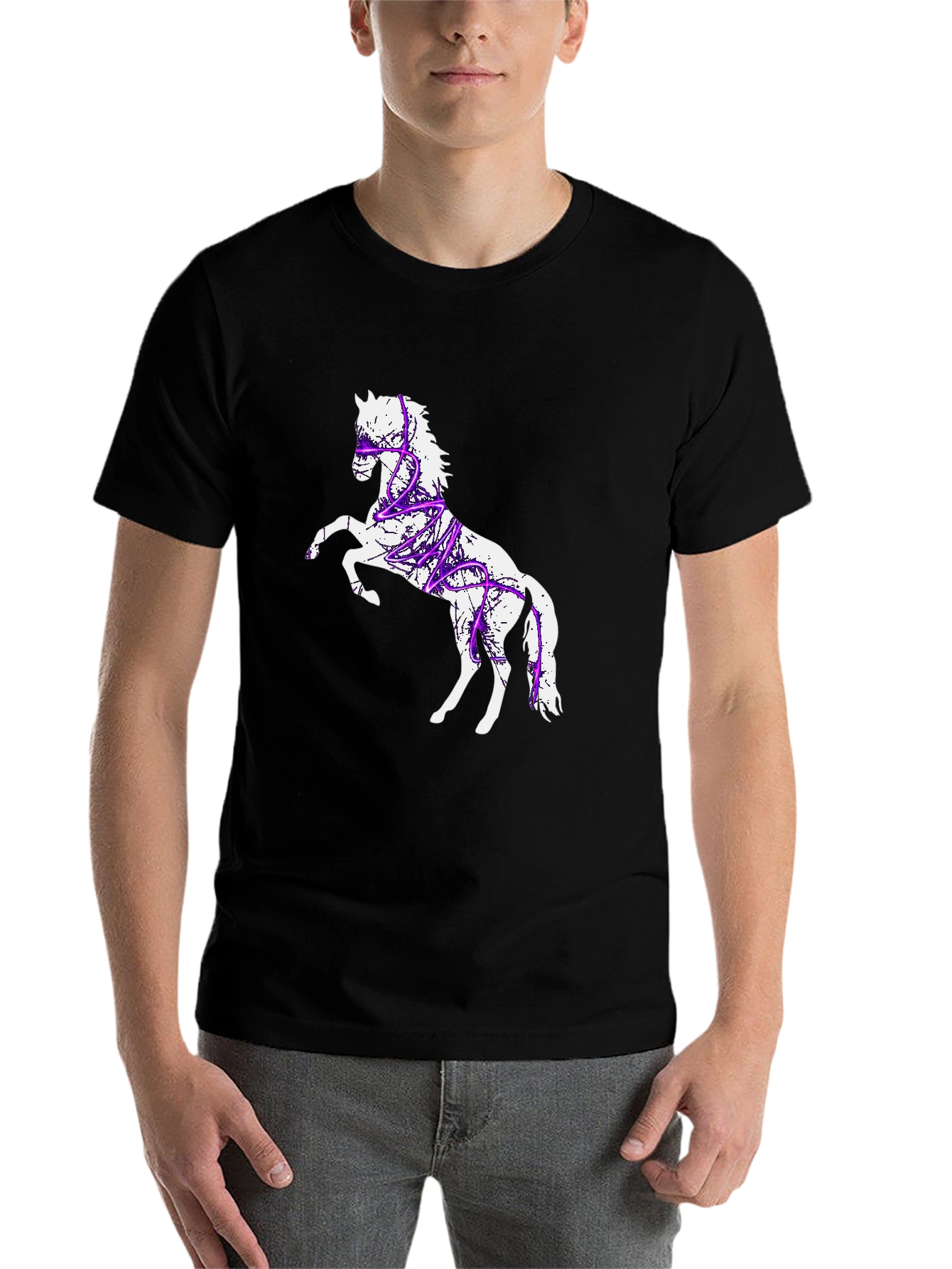 Black Horse Graphic T-Shirt - Black view 7