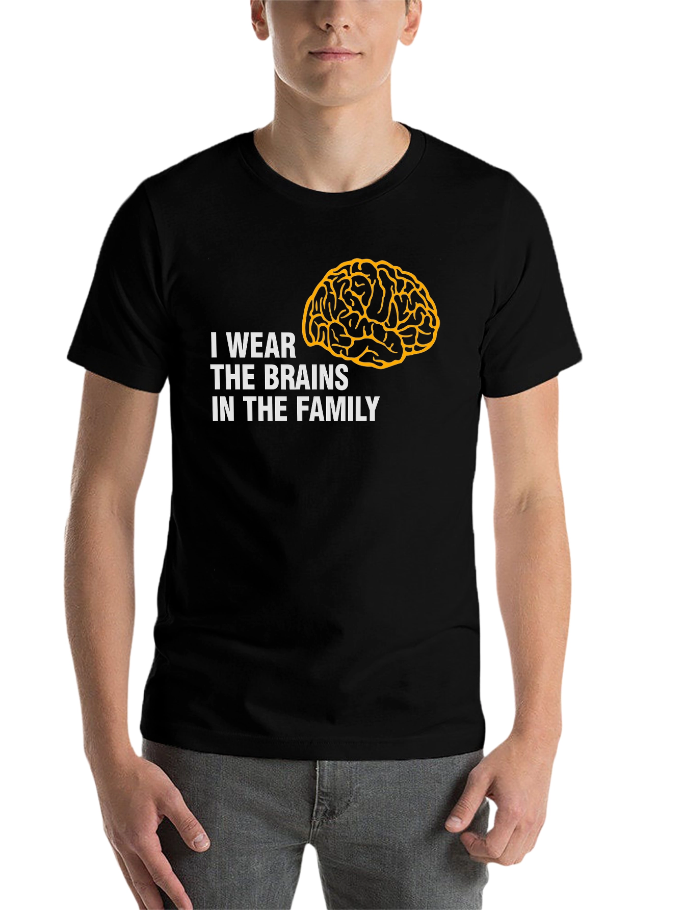 Black I Wear The Brains T-Shirt - Funny Family Tee view 7