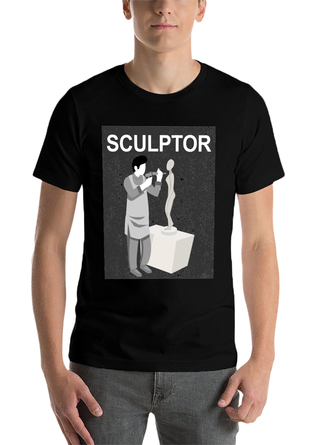 Black Sculptor T-Shirt - Artistic Design view 7