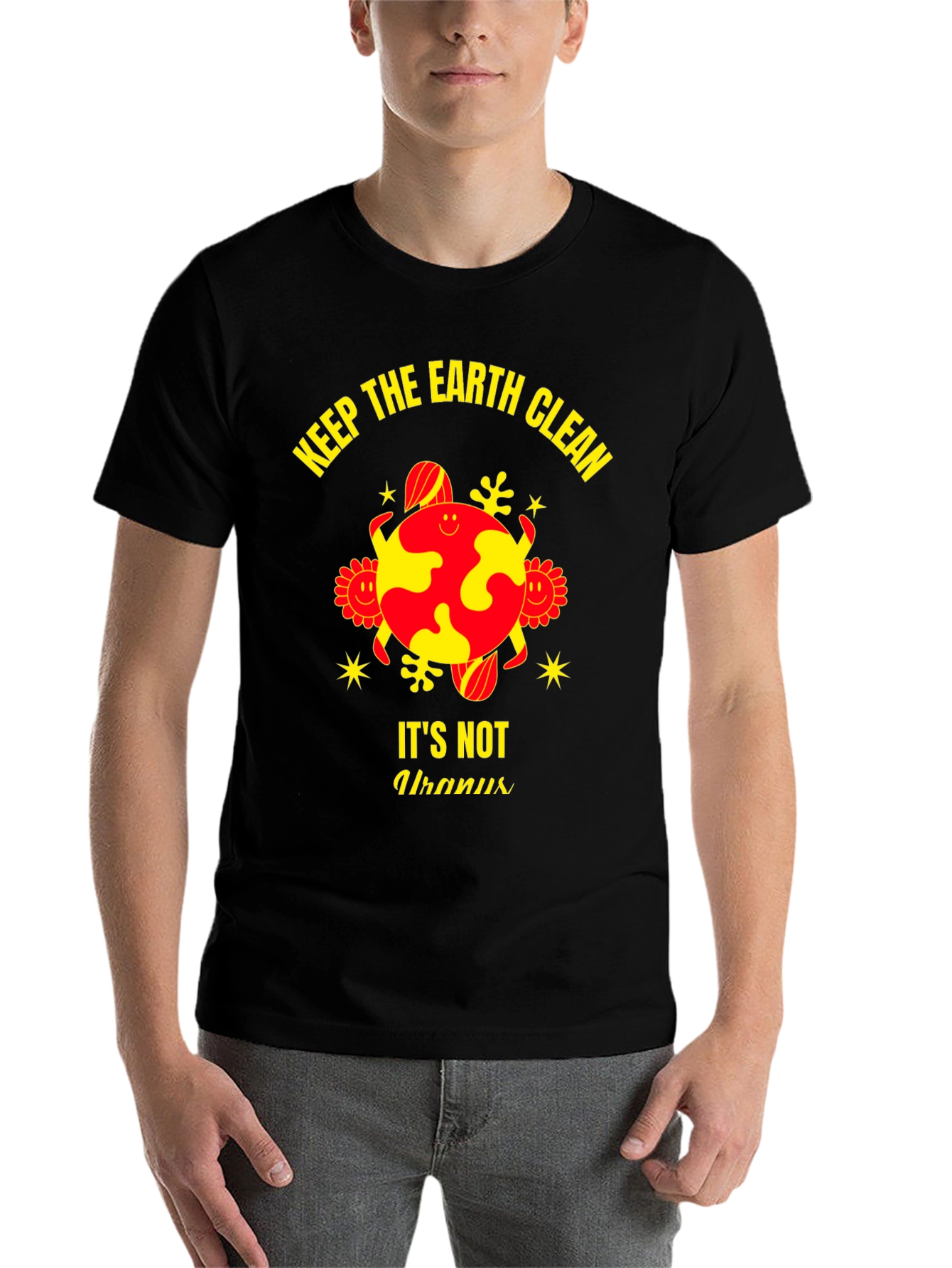 Black Keep Earth Clean T-Shirt - Save the Planet Tee view 7