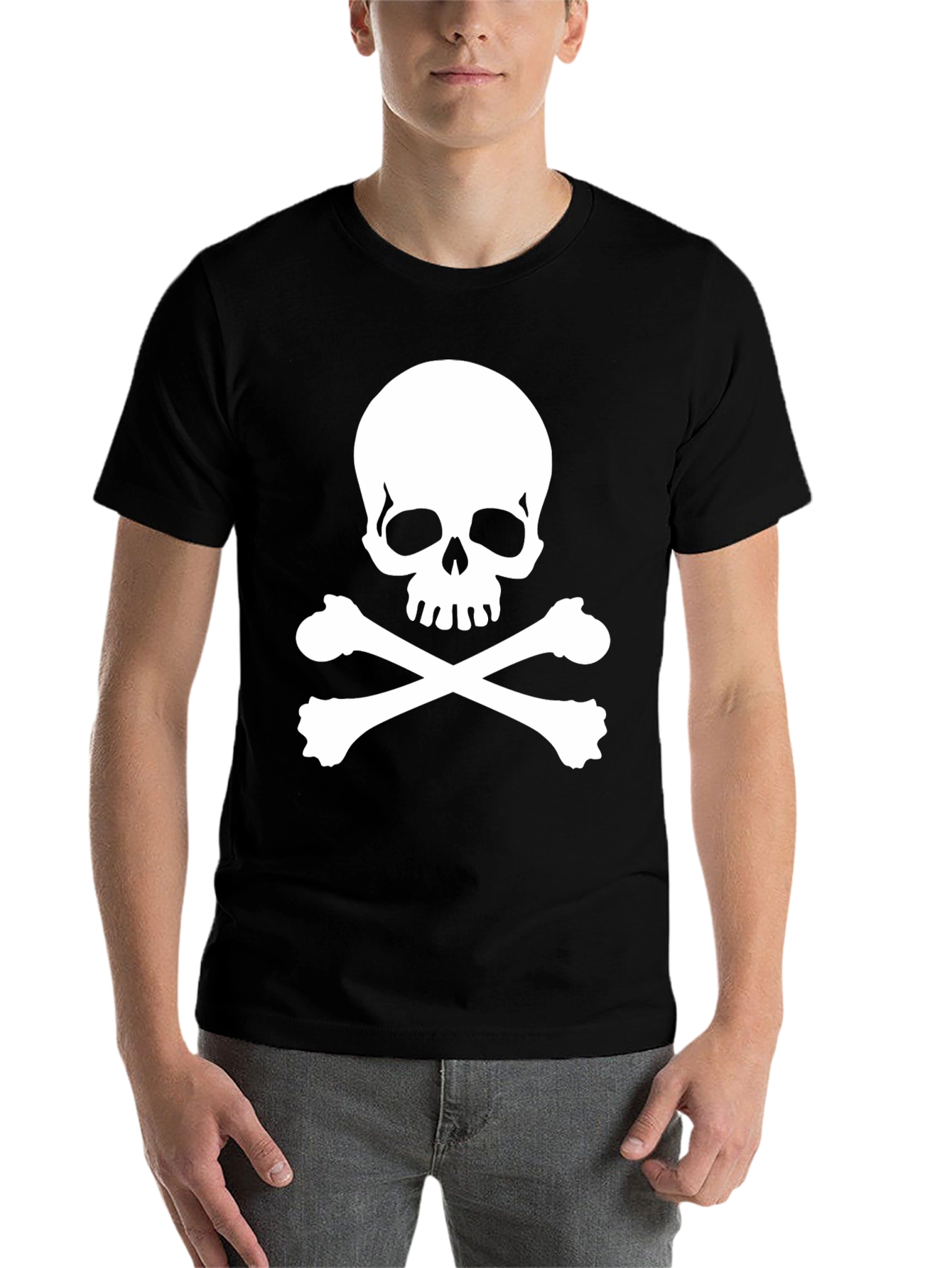 Black Skull & Crossbones Black T-Shirt - Pirate Style! view 7