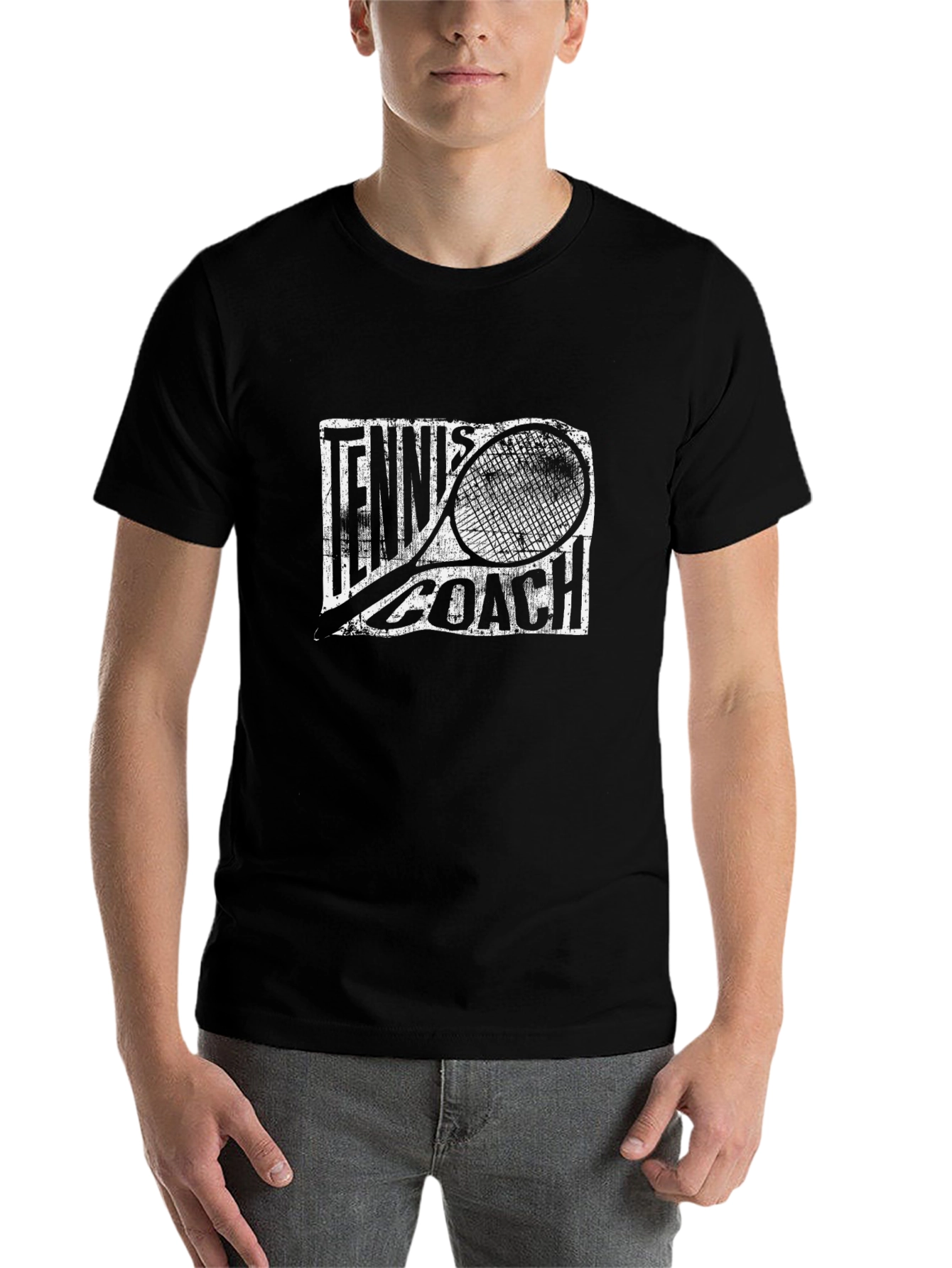 Black Tennis Coach Graphic T-Shirt view 7