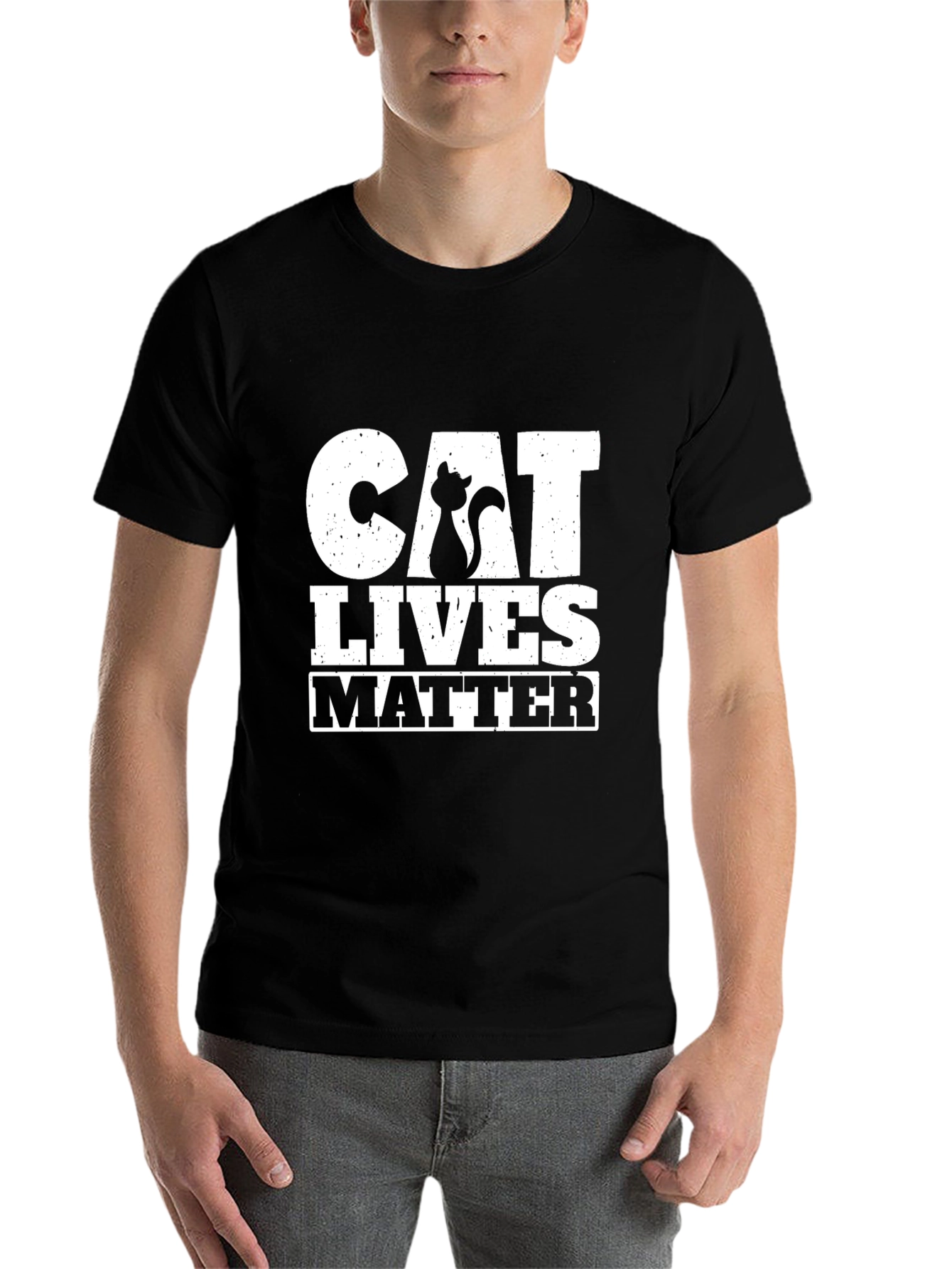 Black Cat Lives Matter Black T-Shirt view 7