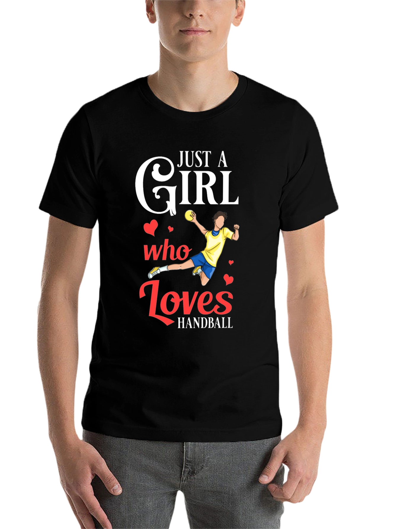Black Handball Girl's Love T-Shirt view 7