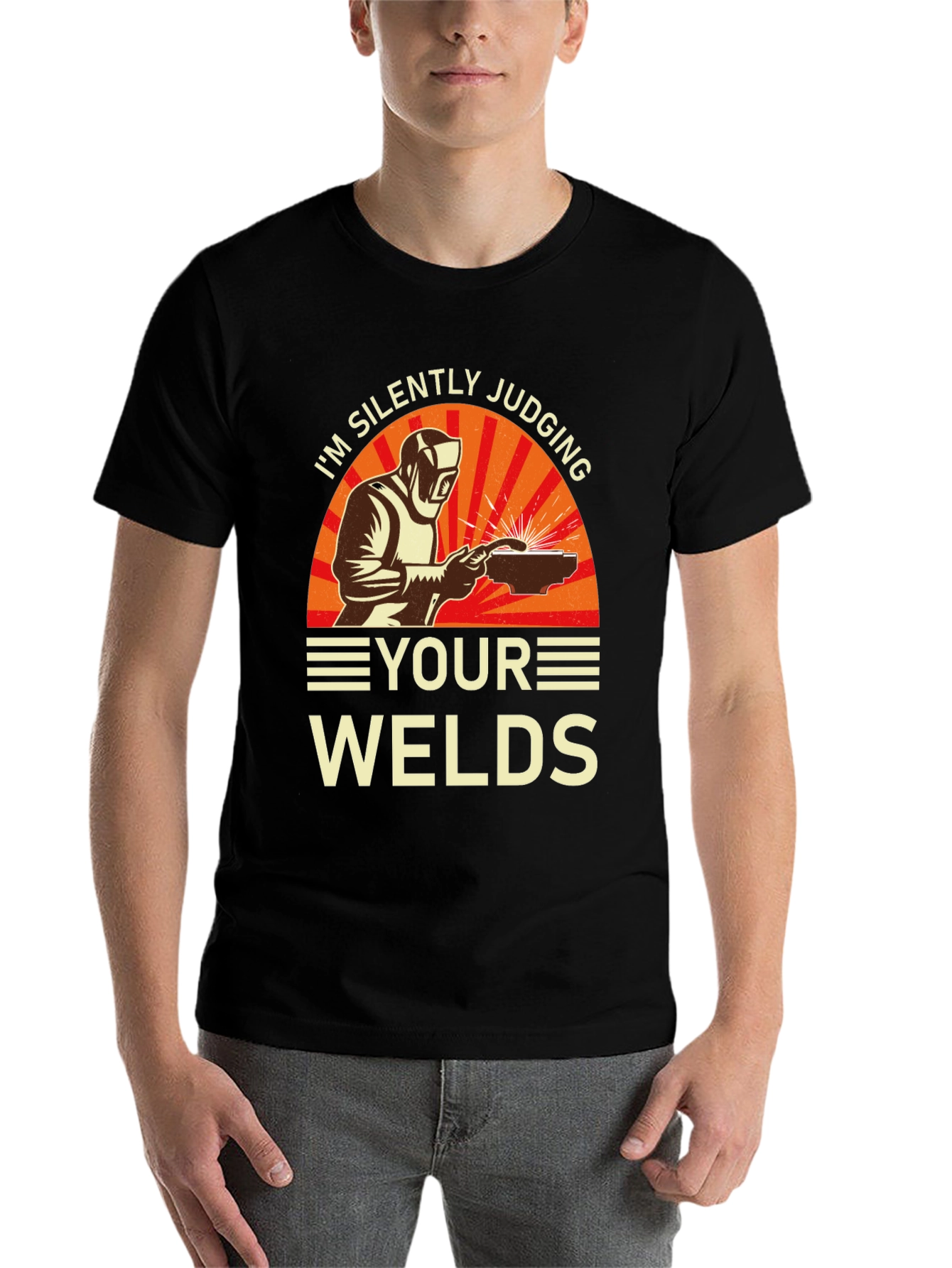 Black Welder T-Shirt - Silently Judging Your Welds Funny Tee view 7