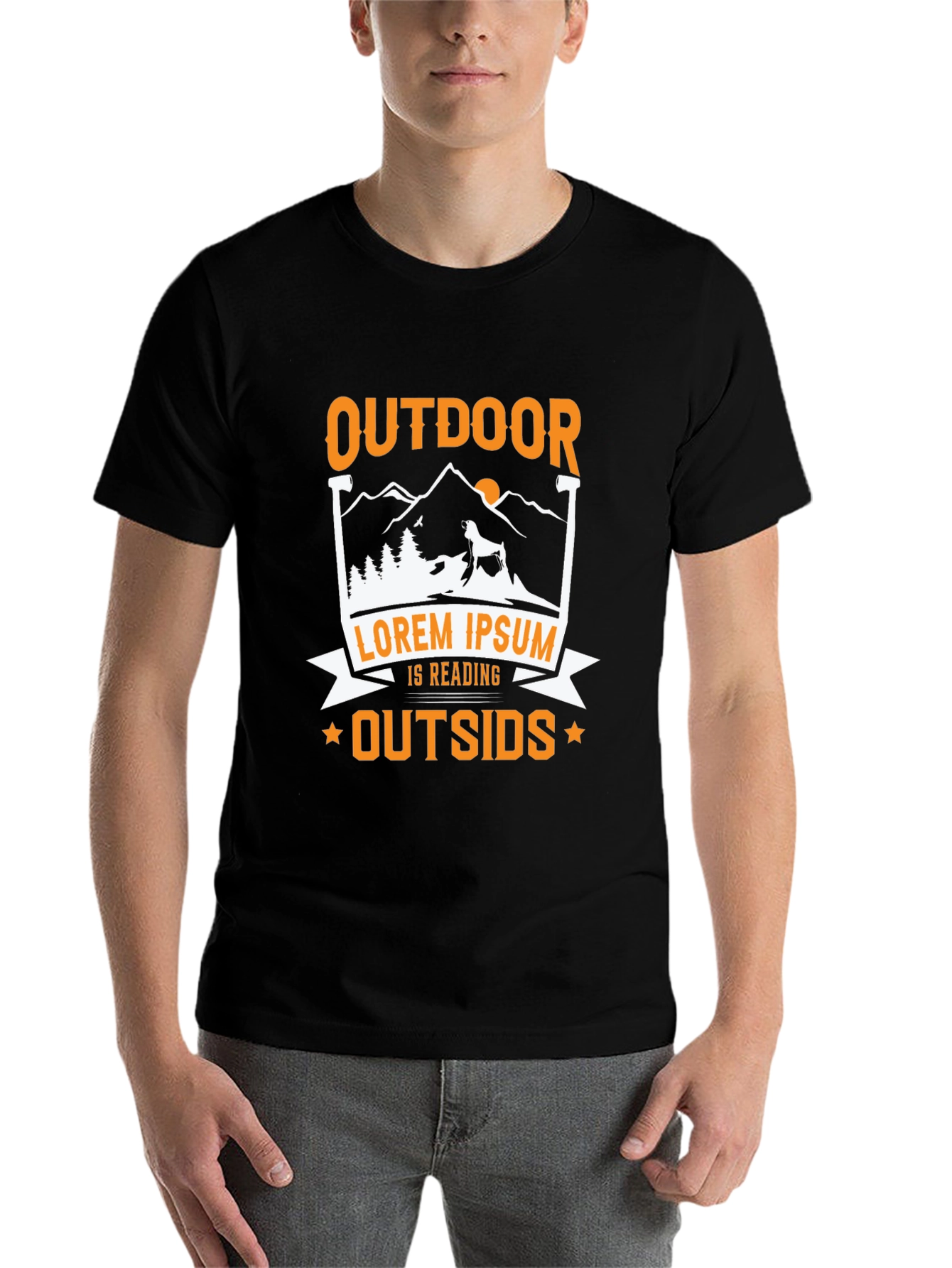 Black Outdoor Reading Graphic Tee view 7