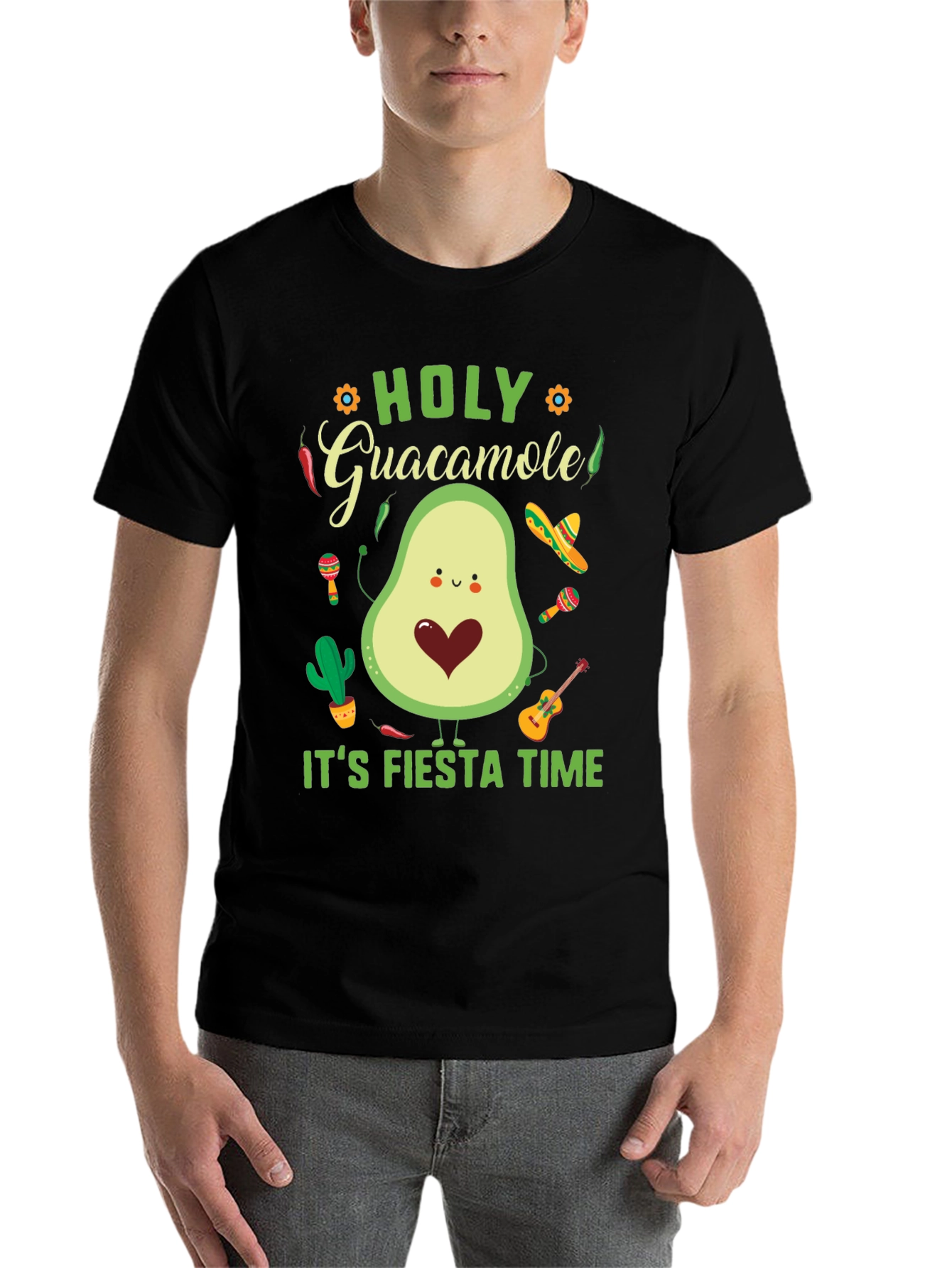 Black Fiesta Time Avocado Graphic Tee view 7