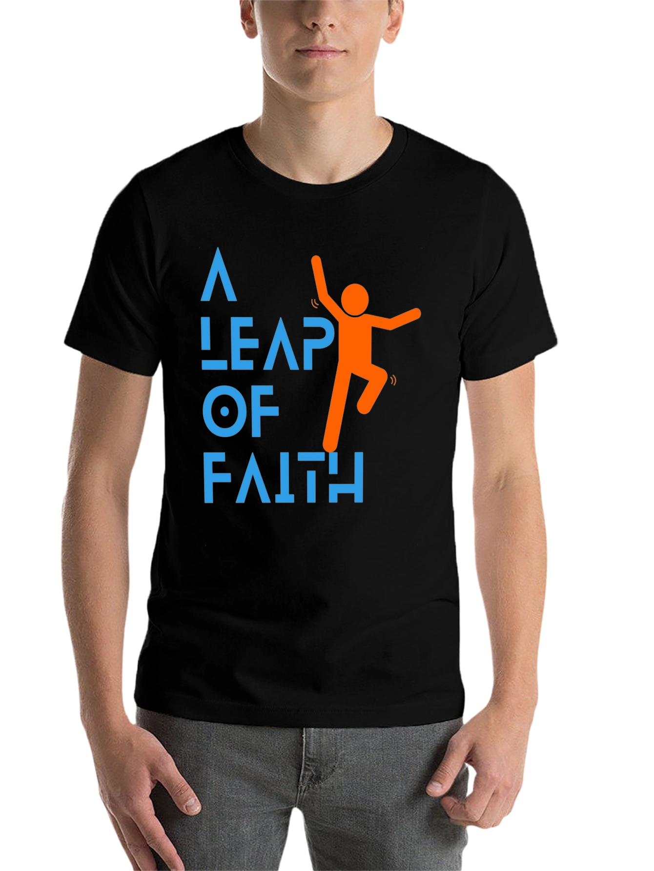 Black Leap of Faith Graphic Tee - Motivational Black T-Shirt view 7