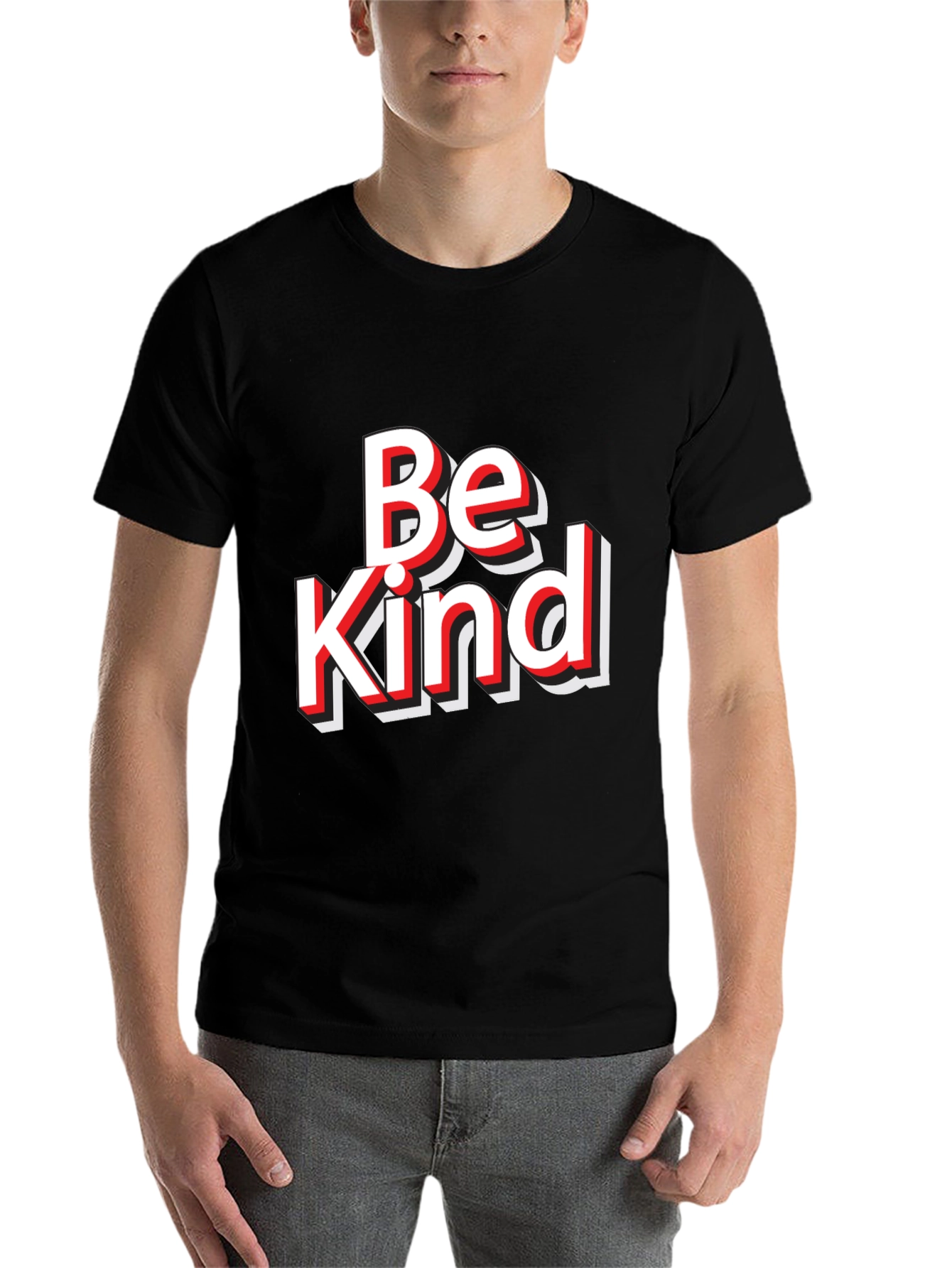 Black Be Kind Graphic Tee - Black Cotton Blend T-Shirt view 7