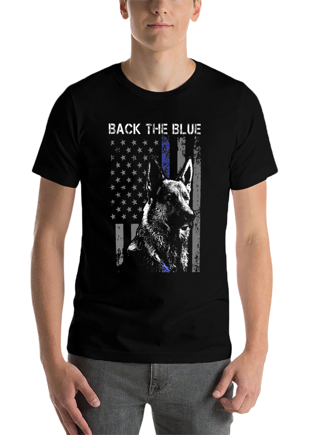 Black Back the Blue Dog T-Shirt view 7