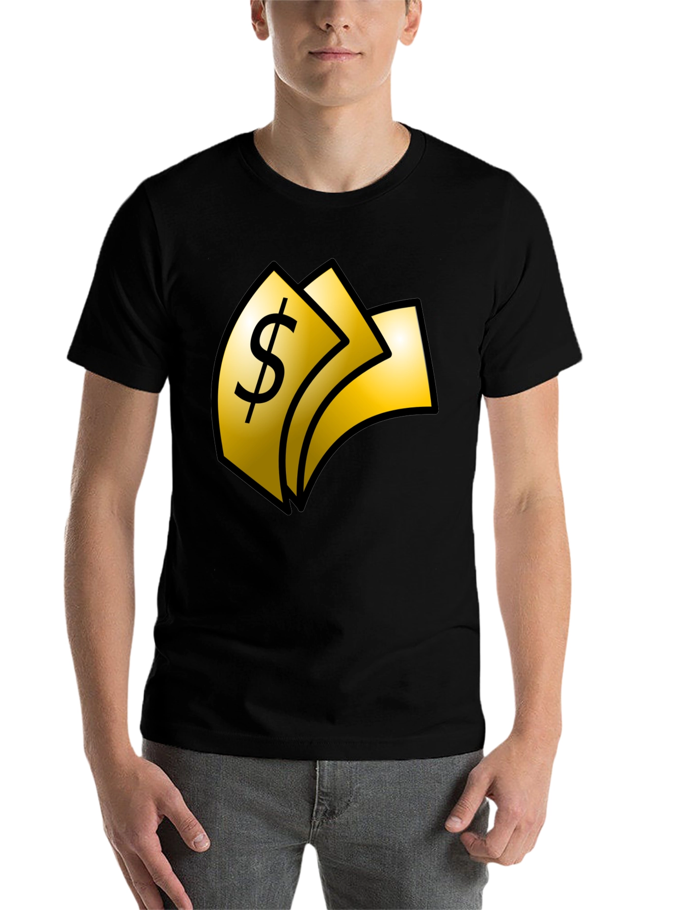 Black Money Graphic T-Shirt - Black view 7