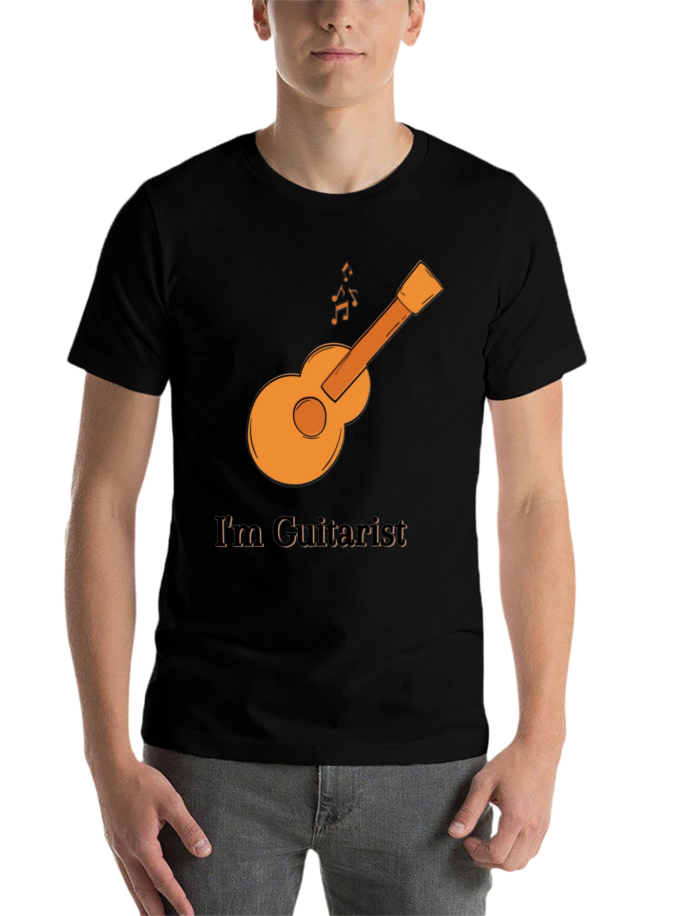Black Guitarist T-Shirt - Music Lover Tee view 7