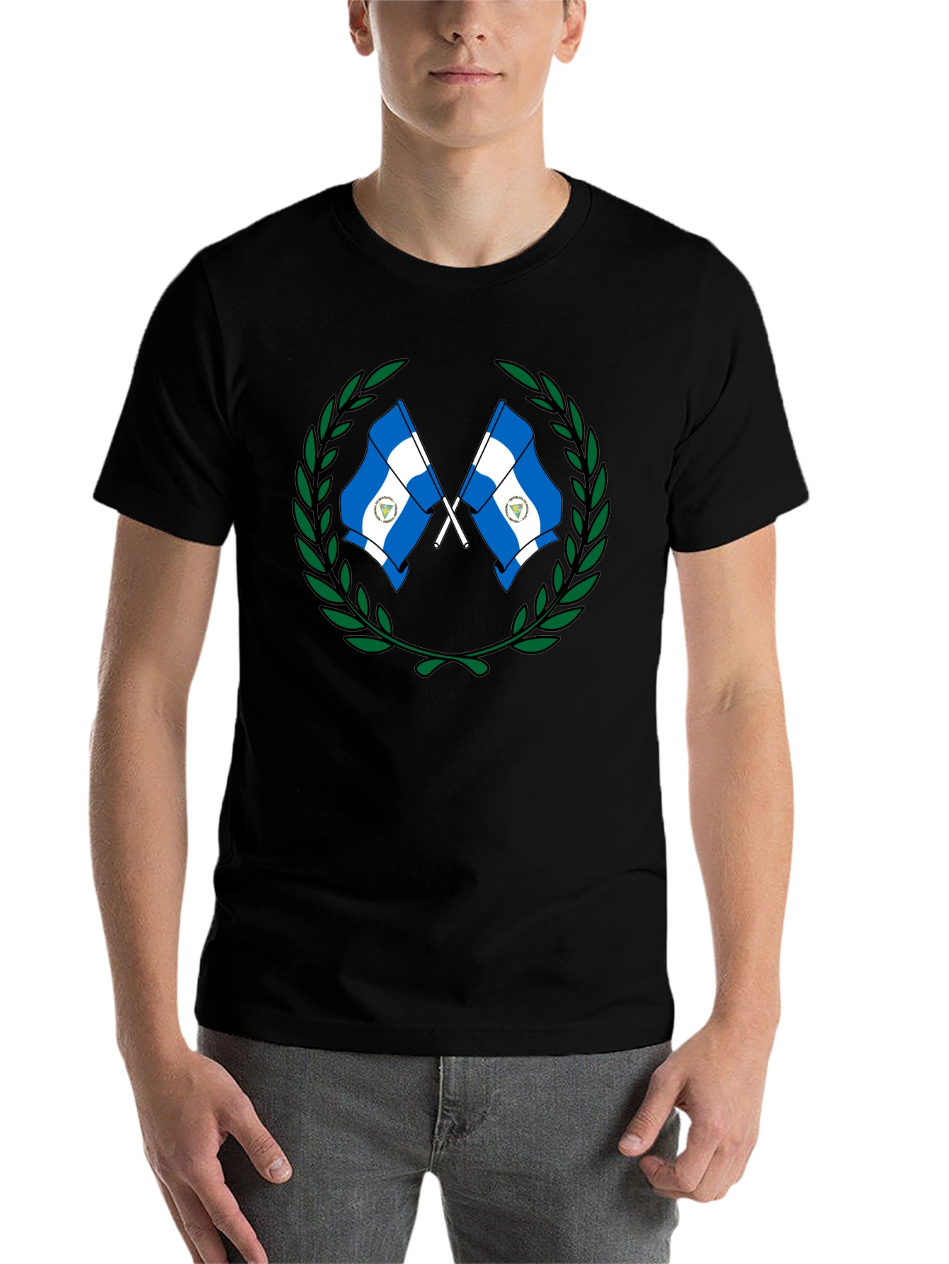Black Nicaragua Flag T-Shirt view 7